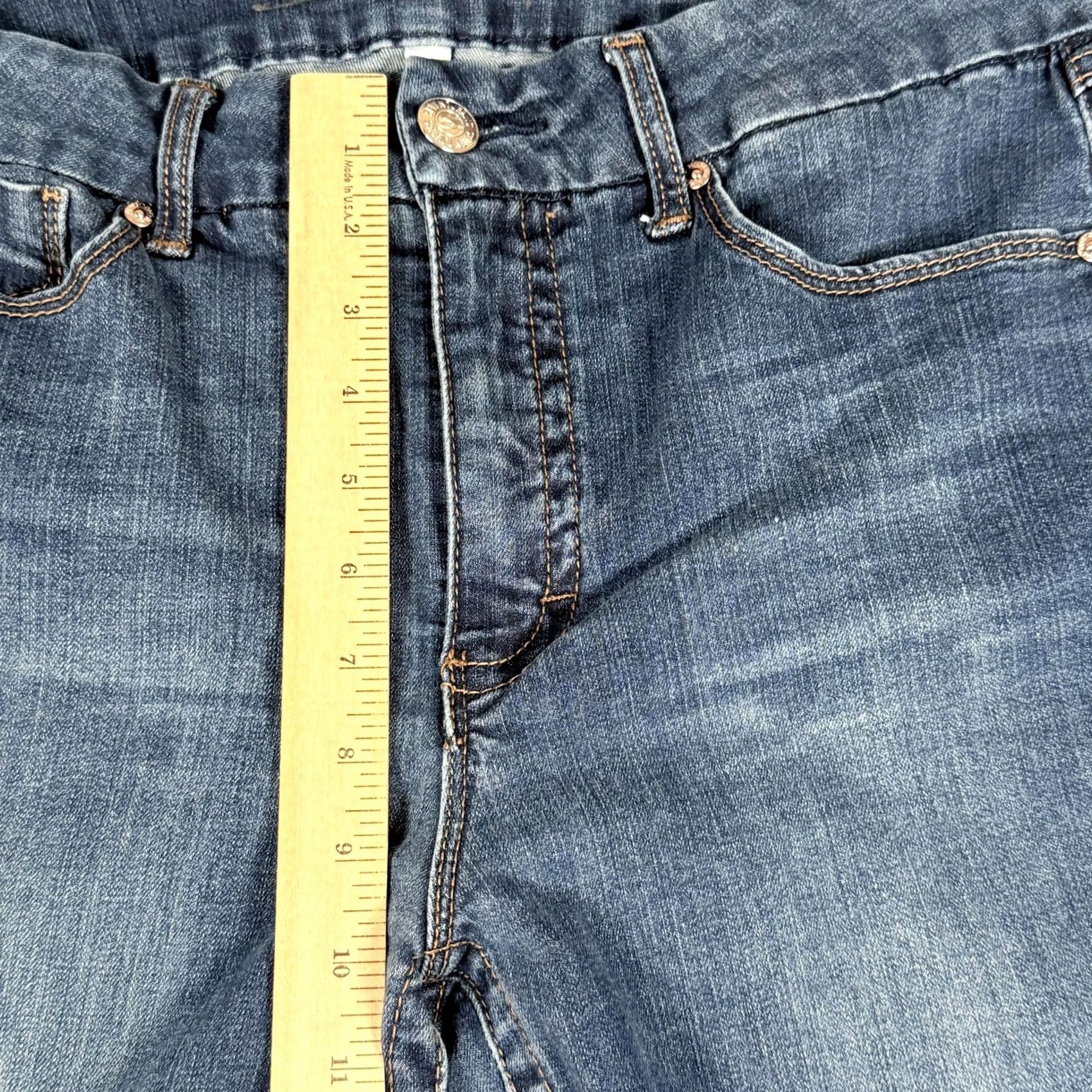 Vintage VINTAGE? No. Seven7 Jeans Womens 14 Blue Stretch Denim Skinny Mid Rise Avalon Classic Size 36" / US 14 / IT 50 - 5 Thumbnail