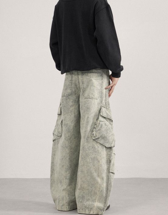 Japanese Brand American retro loose straight-leg curved work jeans Size US 32 / EU 48 - 3 Thumbnail