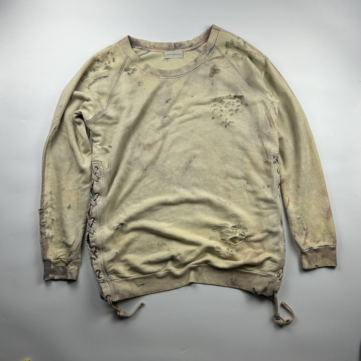 Faith Connexion Faith Connexion - Oversized Laced Bleached Sweater Size US XL / EU 56 / 4 - 1 Thumbnail