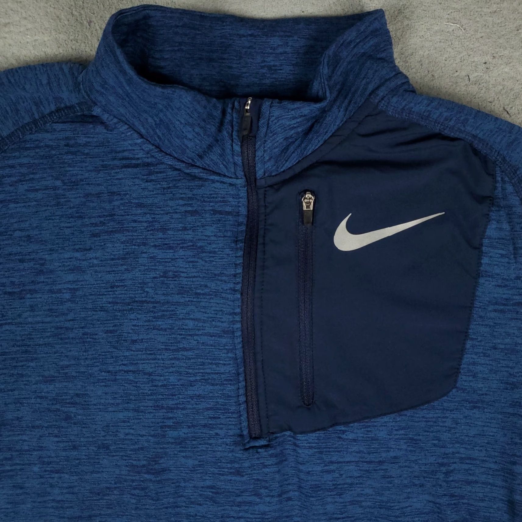 Nike Nike T Shirt Mens Medium Blue Therma 1/4 Zip Active Pullover Long Sleeve Size US M / EU 48-50 / 2 - 2 Thumbnail