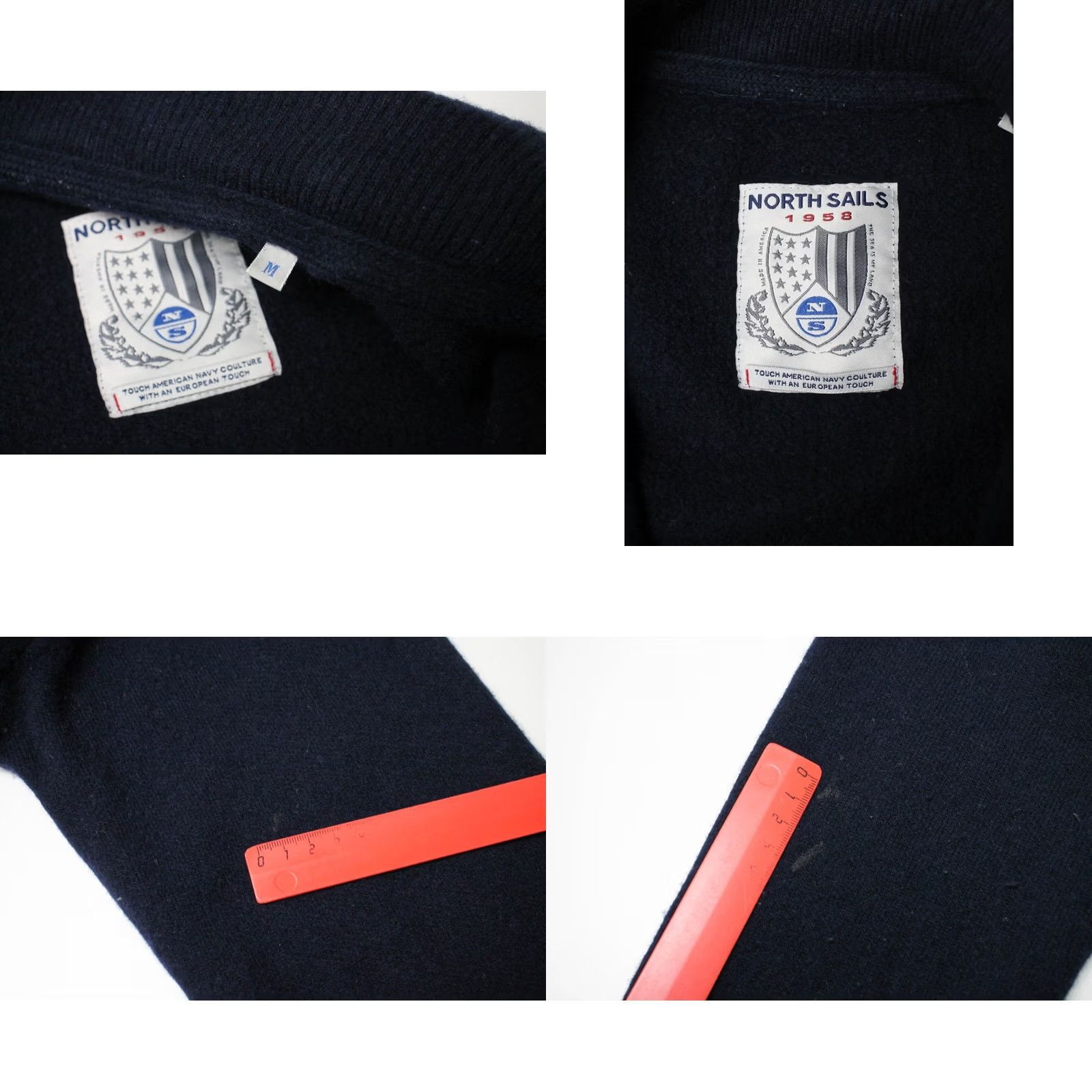 Vintage NORTH SAILS Sweatshirt Men's MEDIUM Full Zip Wool Blend High Neck Pockets Blue Size US M / EU 48-50 / 2 - 8 Thumbnail