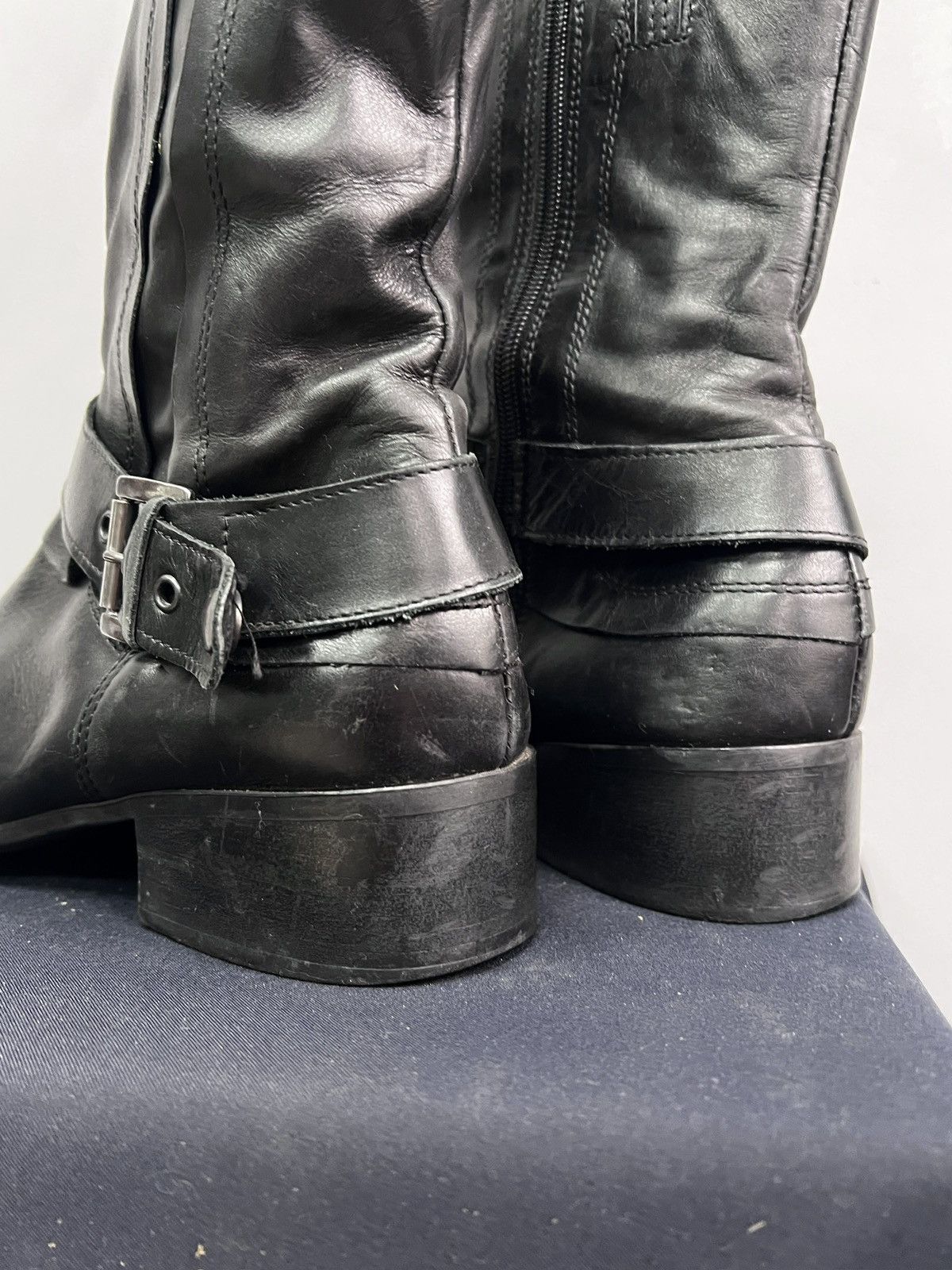 Harley Davidson Hedi slimane style leather moto boots ankle japanese y2k Size US 8 / EU 41 - 9 Thumbnail