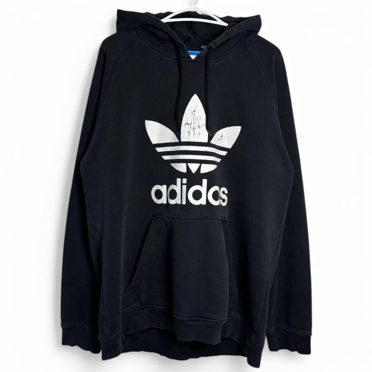 Adidas Vintage Style Adidas Oversize Faded Black Front Logo Hoodie Size US XXL / EU 58 / 5 - 1 Thumbnail