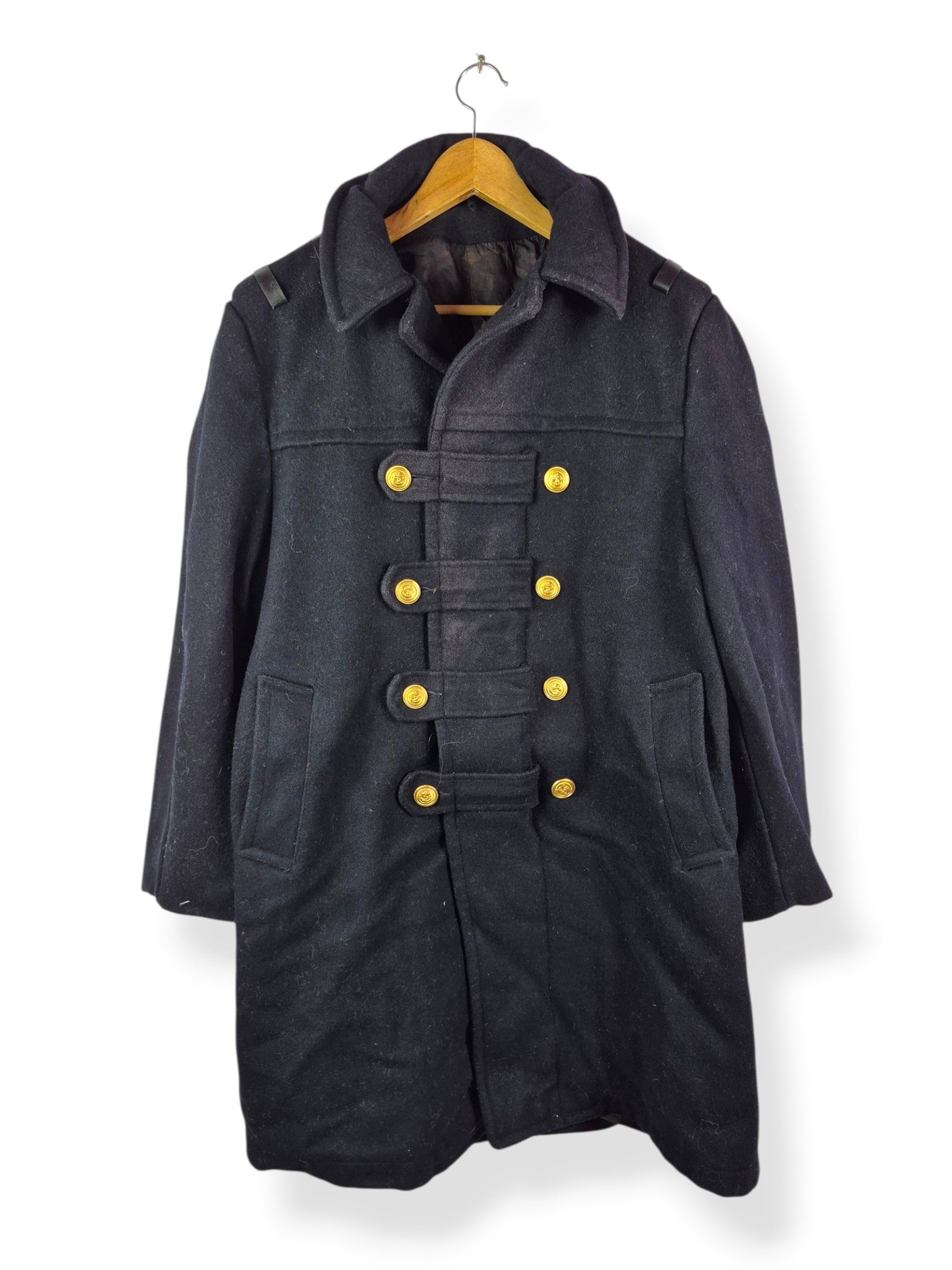 Vintage 🔥 Vintage 70s US Marines Long Coat Wool Jacket Size US L / EU 52-54 / 3 - 1 Thumbnail