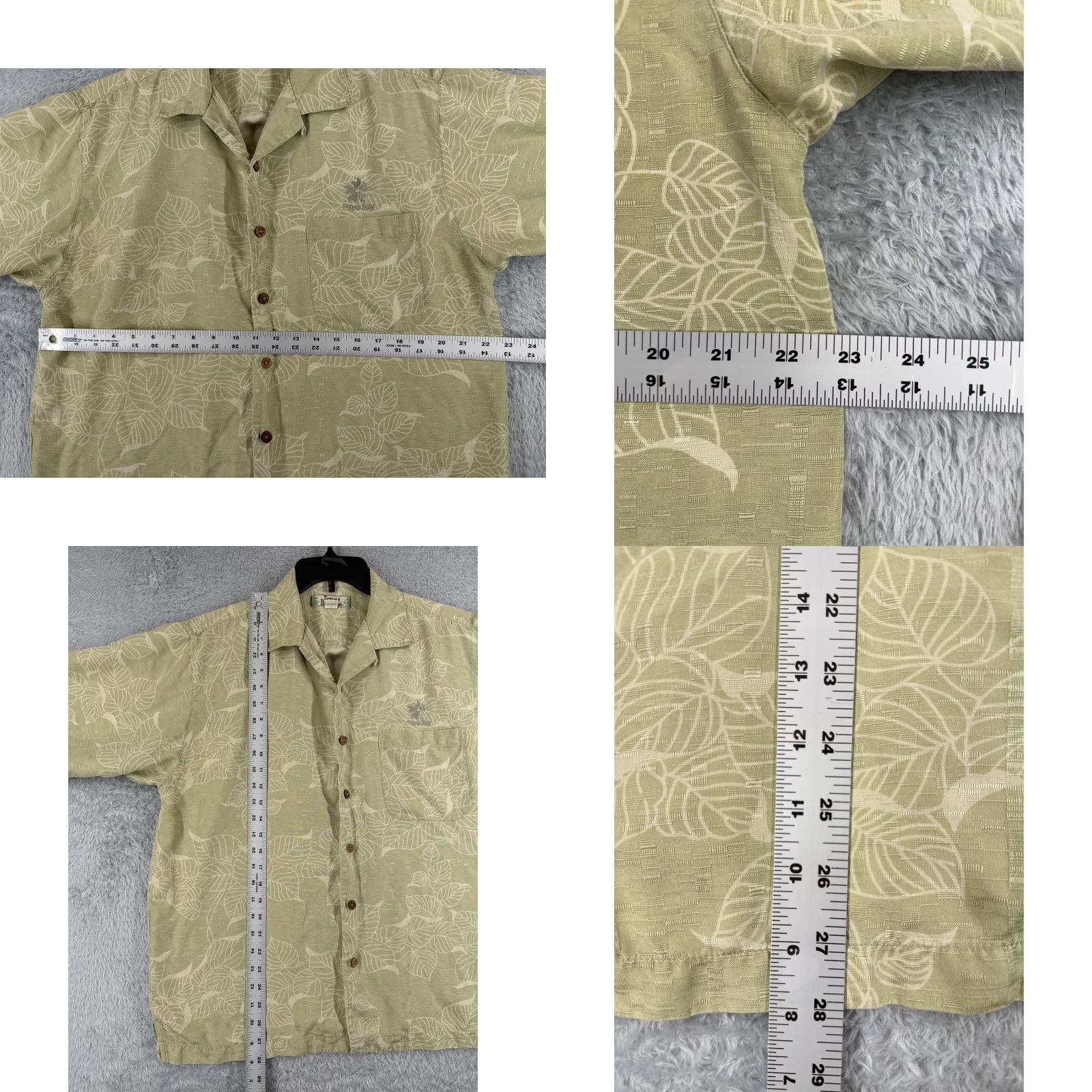 Tommy Bahama Tommy Bahama Shirt Men Medium Green Floral Leaf Pattern 100% Silk Hawaiian Beach Size US M / EU 48-50 / 2 - 9 Thumbnail
