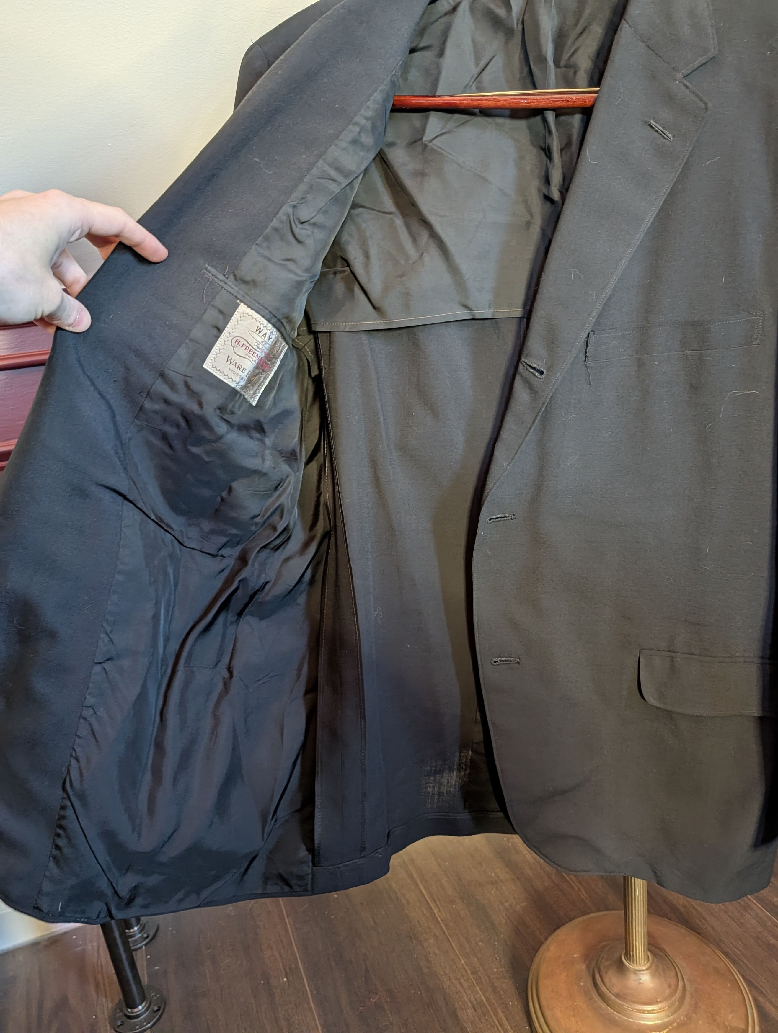 Freeman H FREEMAN & SON vtg black Naturalaire Waylite 45-55 jacket Size 42R - 9 Thumbnail
