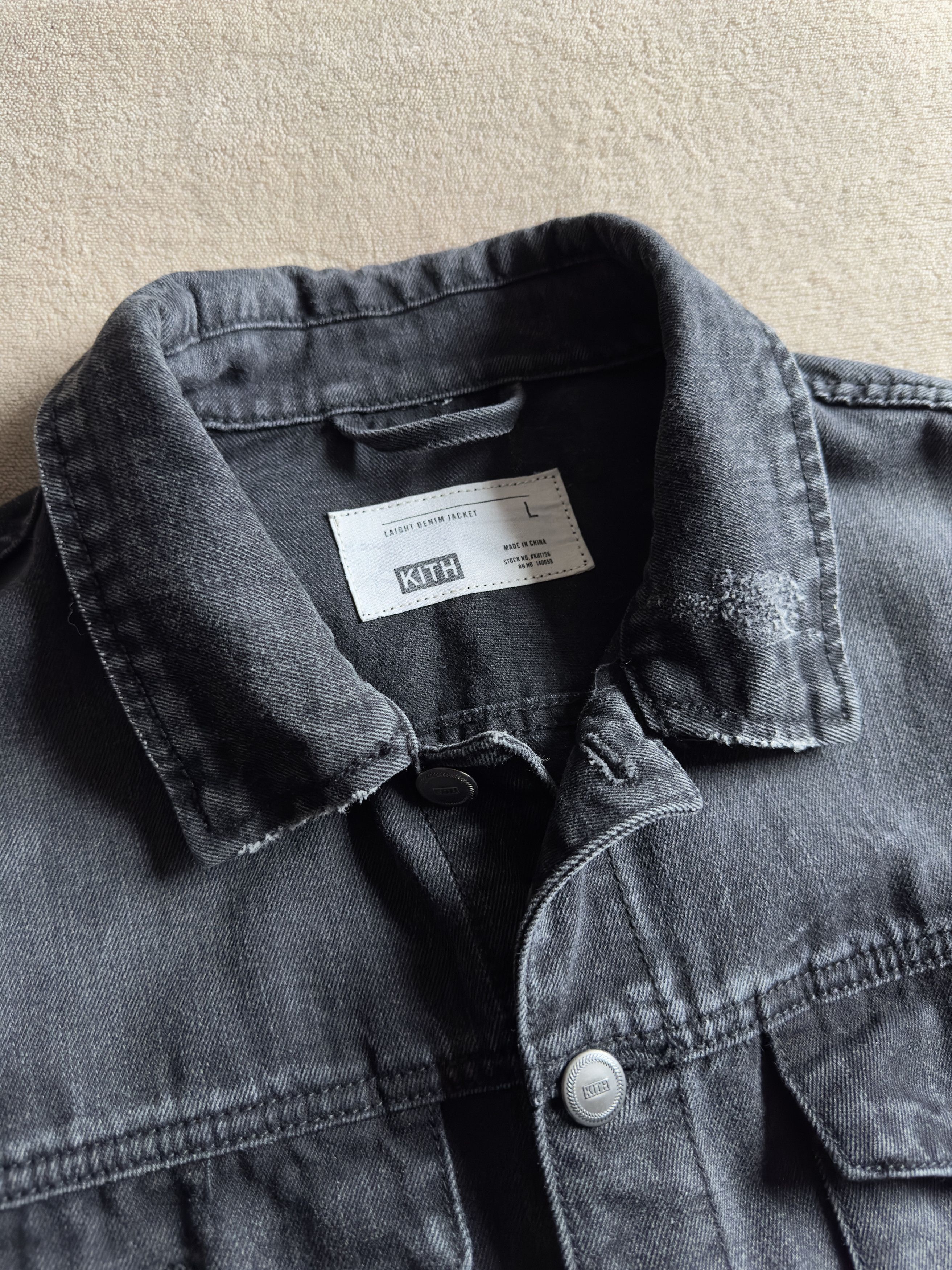 Kith KITH Distressed Denim Jacket Cotton Black sz.L Size US L / EU 52-54 / 3 - 8 Thumbnail