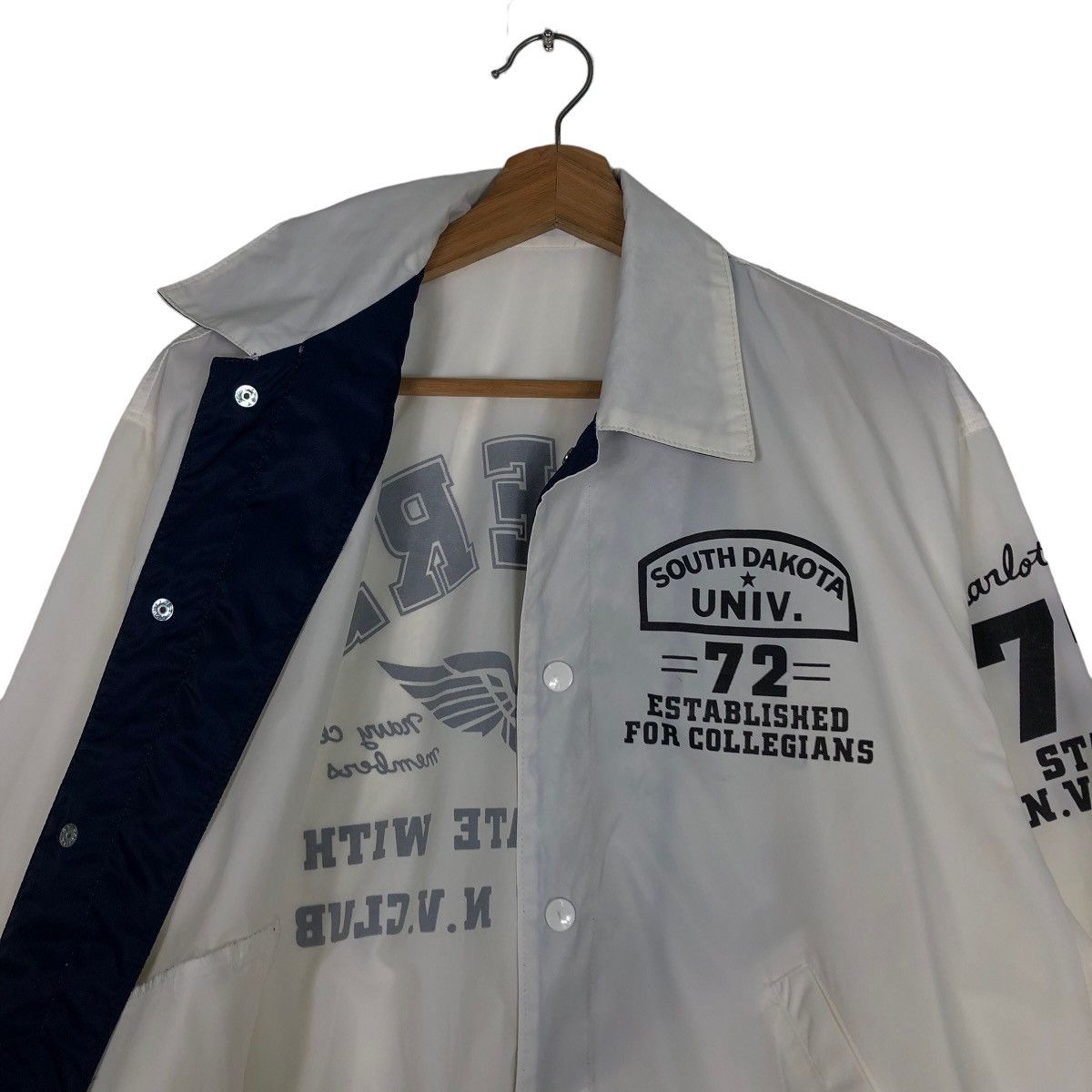 Japanese Brand 🔥Vintage Bomber Jacket Satin Riders South Dakota Univ USA Size US M / EU 48-50 / 2 - 10 Thumbnail