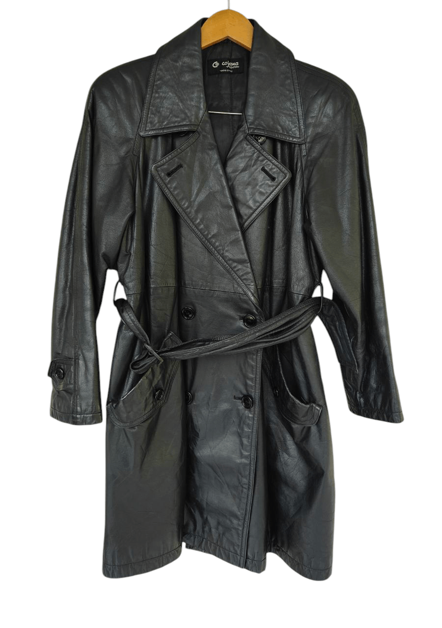 Japanese Brand Vtg Japanese Cojana Sport Leather Trench Coat Size US M / EU 48-50 / 2 - 1 Thumbnail