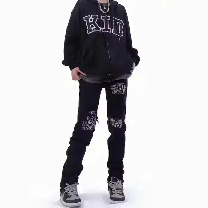 Japanese Brand Mens Skinny Jeans Street, Black Hole Slim Fit Size US 34 / EU 50 - 1 Thumbnail