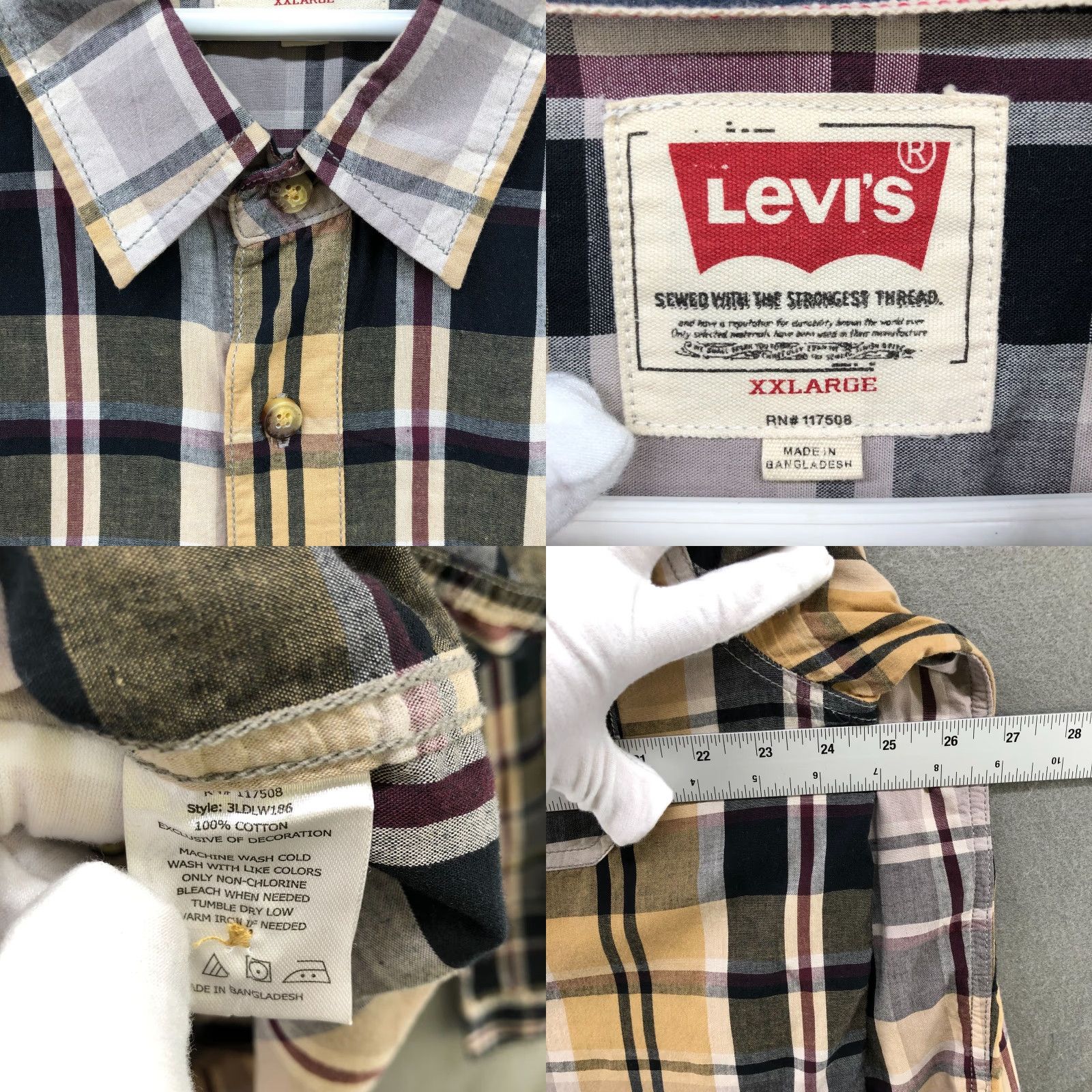 Levi's Levi's Western Shirt Mens 2XL Button-Up Plaid Cotton Casual Multicolor Long Sleeve Colorful Western Men Size US XXL / EU 58 / 5 - 8 Thumbnail