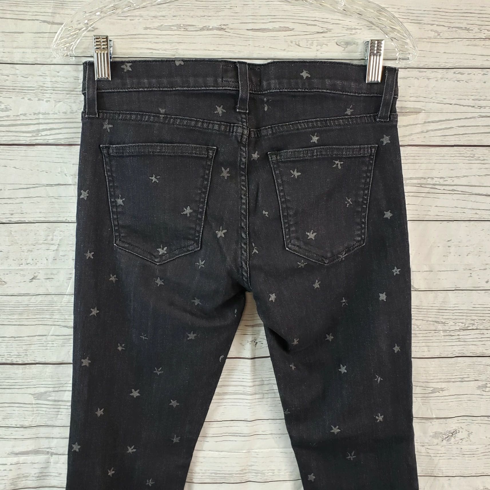 Vintage Current/Elliott Womens Stiletto Skinny Jeans Sz 28 Washed Black Stars Mid Rise Jeans Women 28 Black Stars Size 28" / US 6 / IT 42 - 4 Thumbnail
