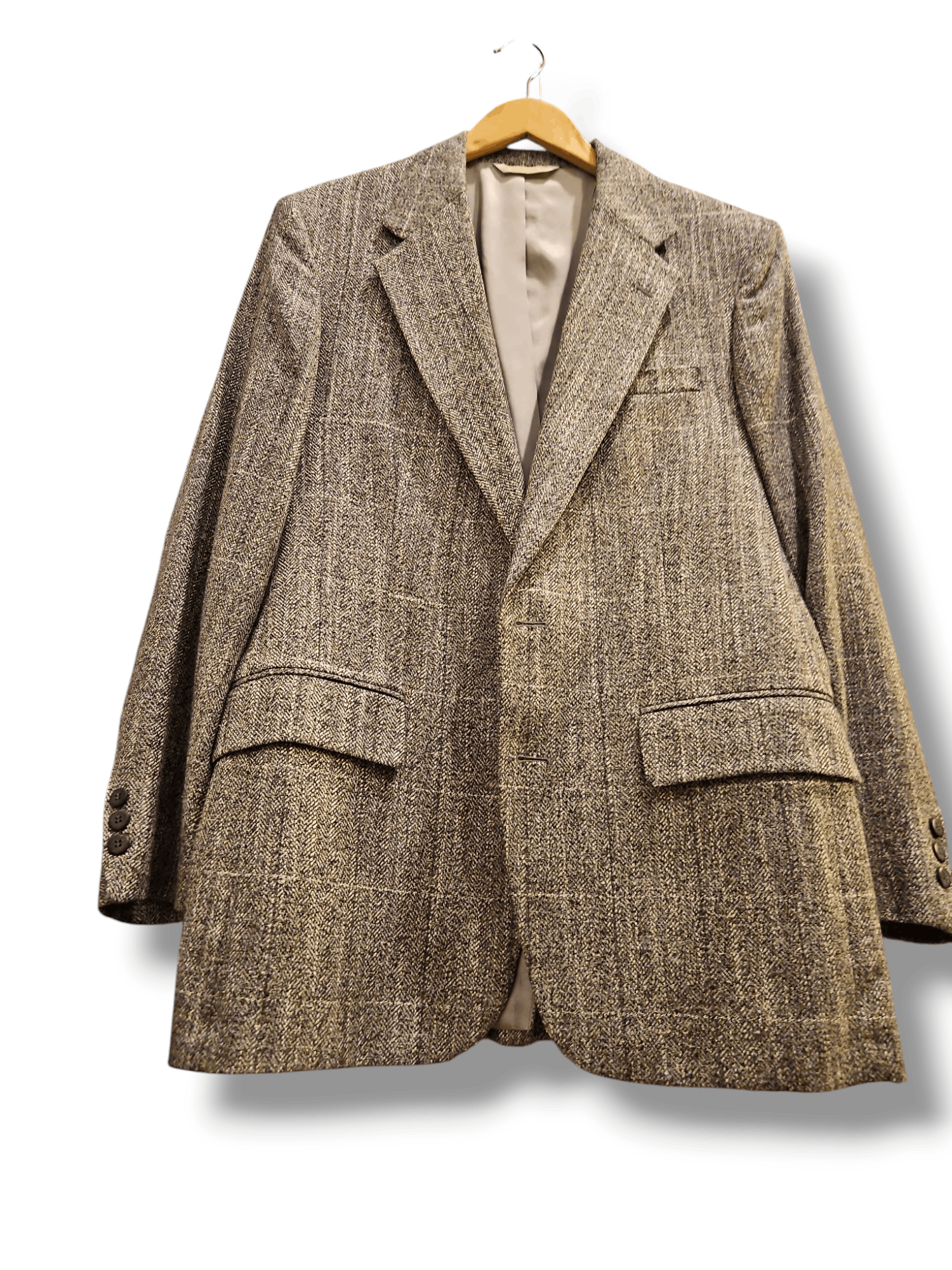 Adams Row Men's Gray Silk Blend Herringbone Blazer Sz. 38R Size 42R - 1 Thumbnail