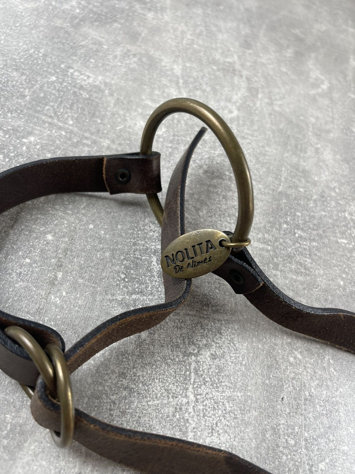 Genuine Leather Nolita de Nîmes Vintage Leather Ring Harness Belt Y2K Punk Size ONE SIZE - 5 Thumbnail