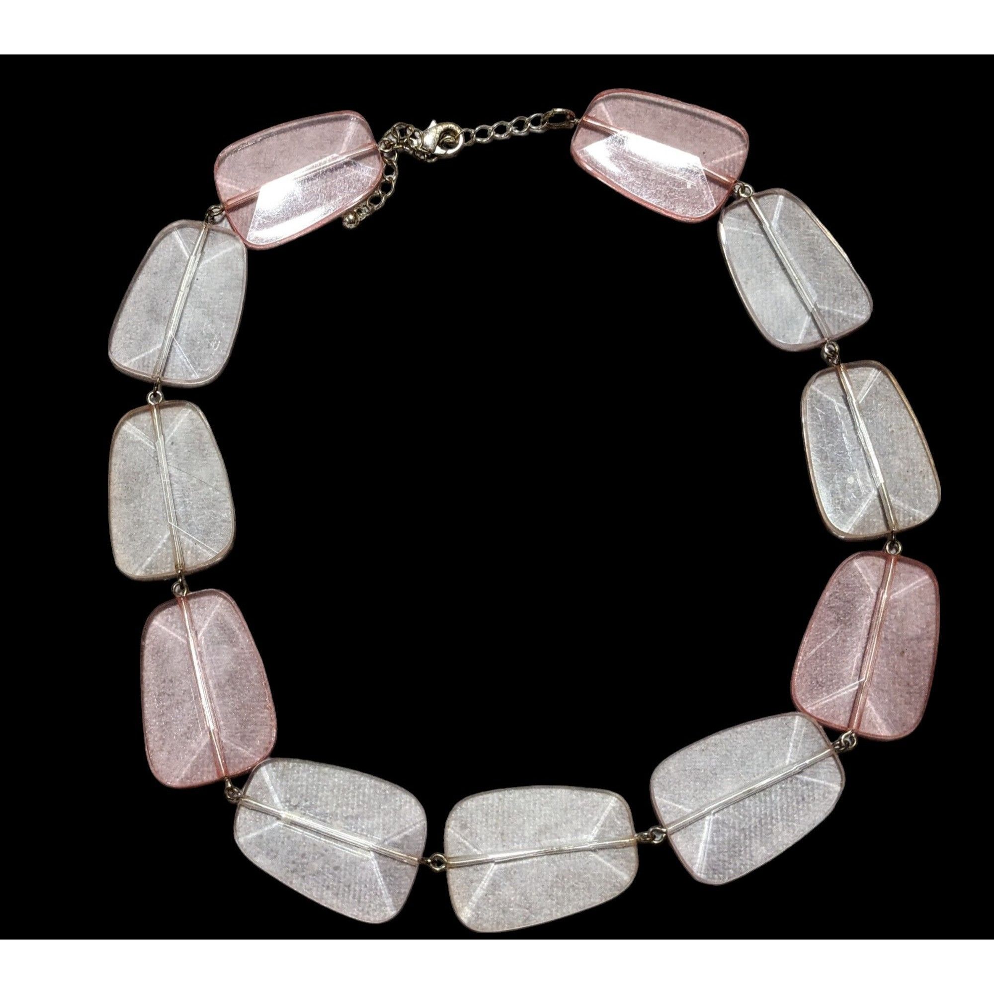 Other Chunky Pink And Clear Gemmed Statement Necklace Size ONE SIZE - 1 Thumbnail