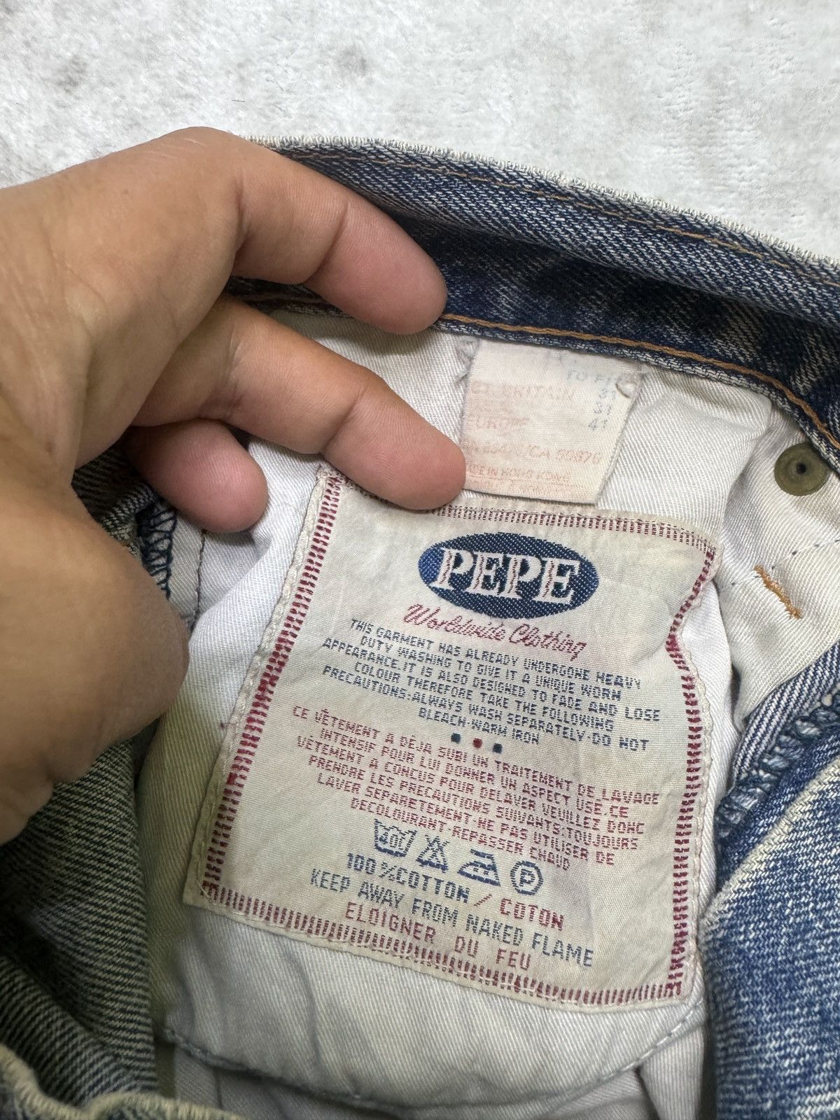 Pepe Jeans Vintage PePe Classic Stone Wash Baggy Loose Streetwear Denim Size US 30 / EU 46 - 16 Thumbnail