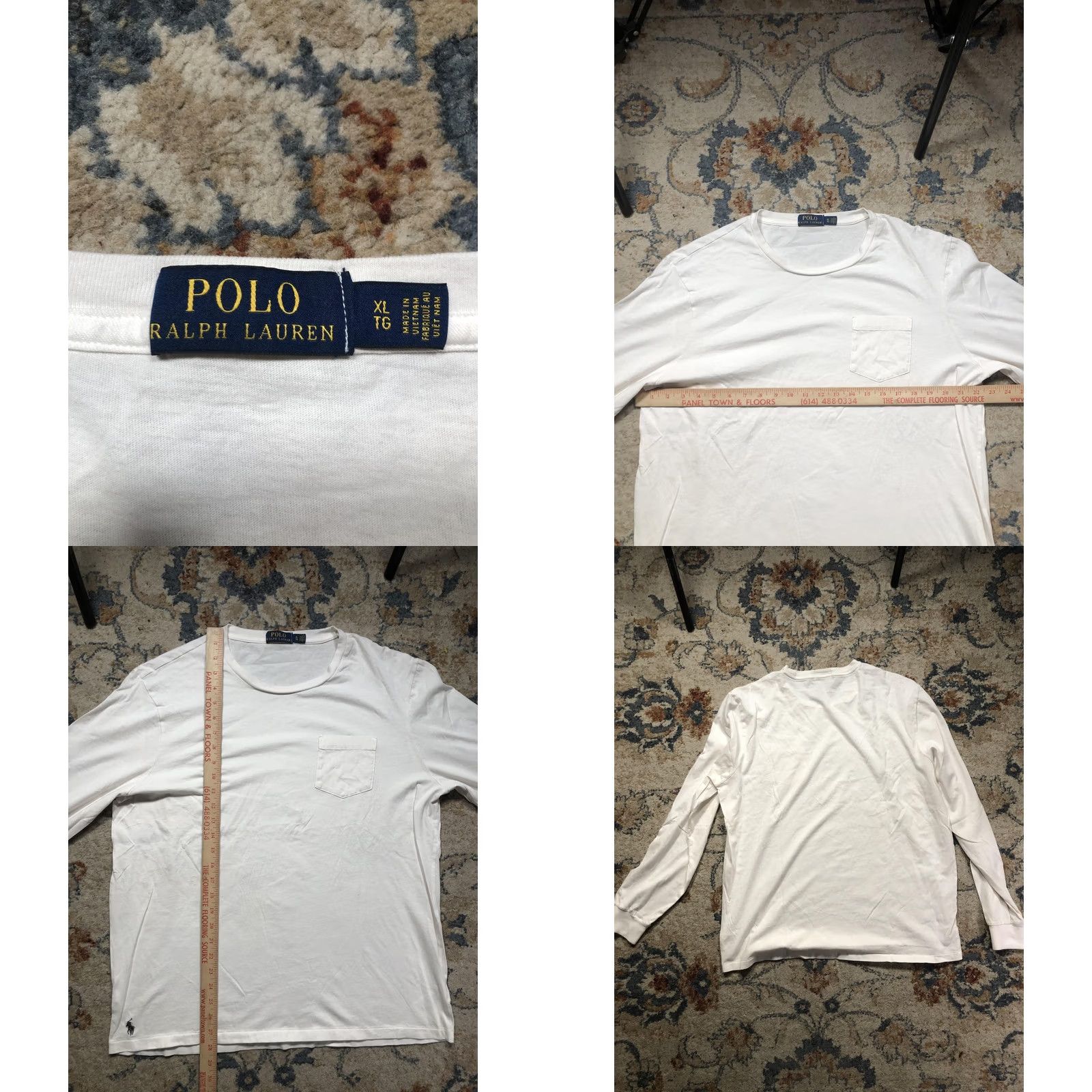 Polo Ralph Lauren Polo Ralph Lauren Shirt Mens XL White Long Sleeve Pocket Tee Pony Logo Crewneck Size US XL / EU 56 / 4 - 8 Thumbnail