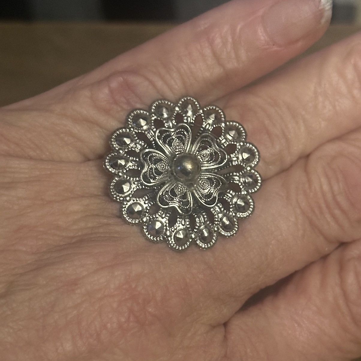 Vintage Vintage West Germany filigree flower ring Size ONE SIZE - 5 Thumbnail