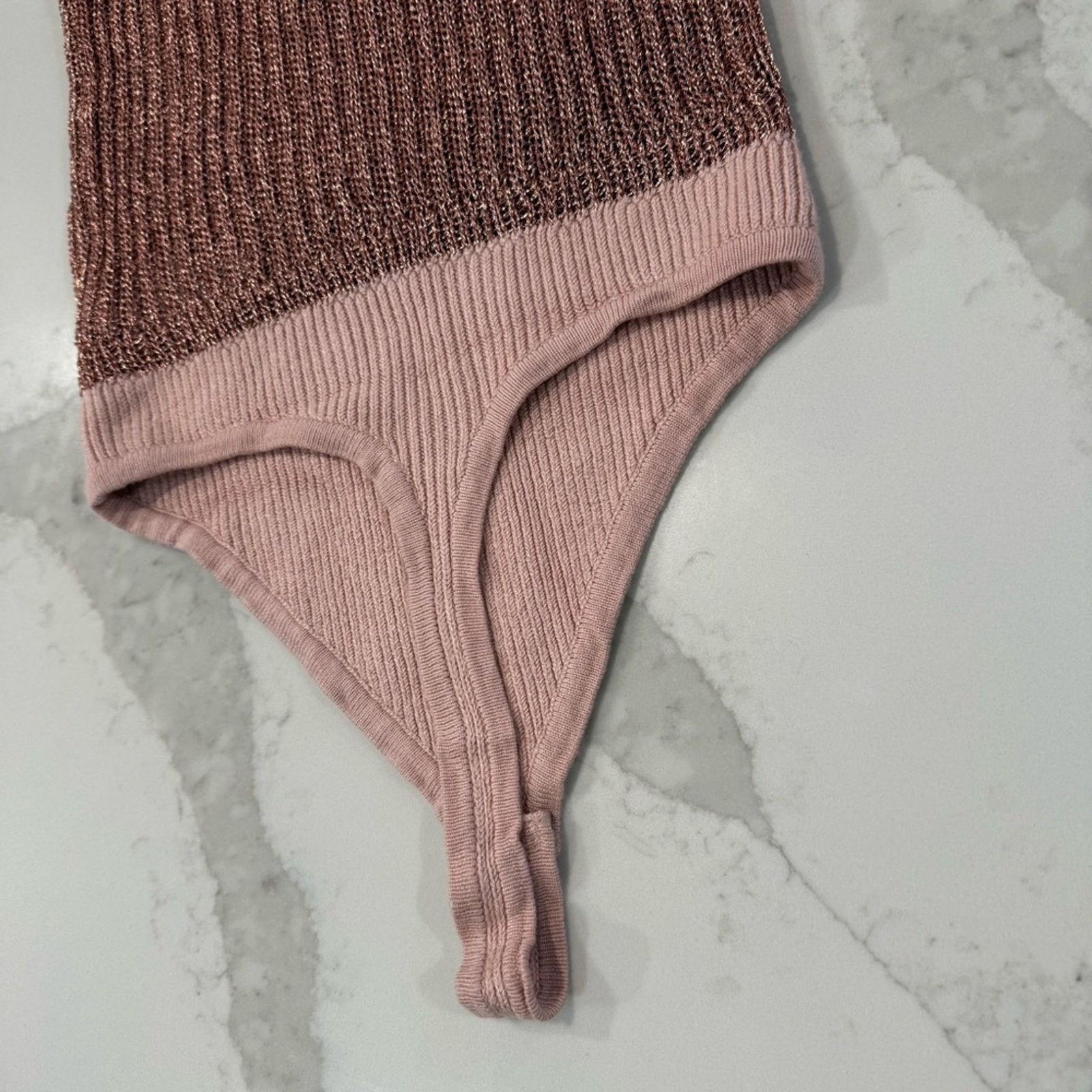 Free People Intimately Free People Rose Metallic Knit Bodysuit Womens XS Size XS / US 0-2 / IT 36-38 - 11 Thumbnail