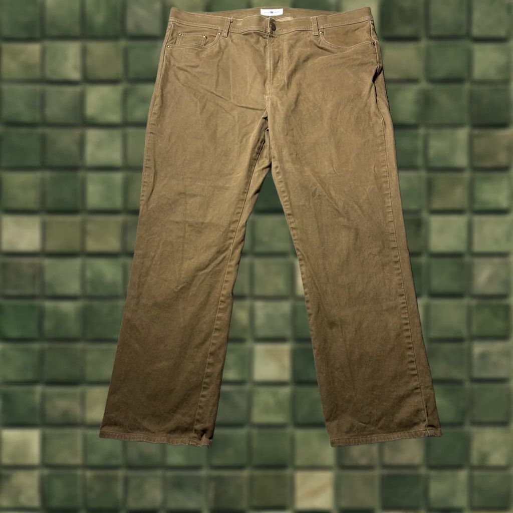 Vintage Onward Reserve Pants Men 42x30 Brown Cotton Stretch Chino Flat Front Pockets Straight 30 In Inseam Size US 42 / EU 58 - 1 Thumbnail