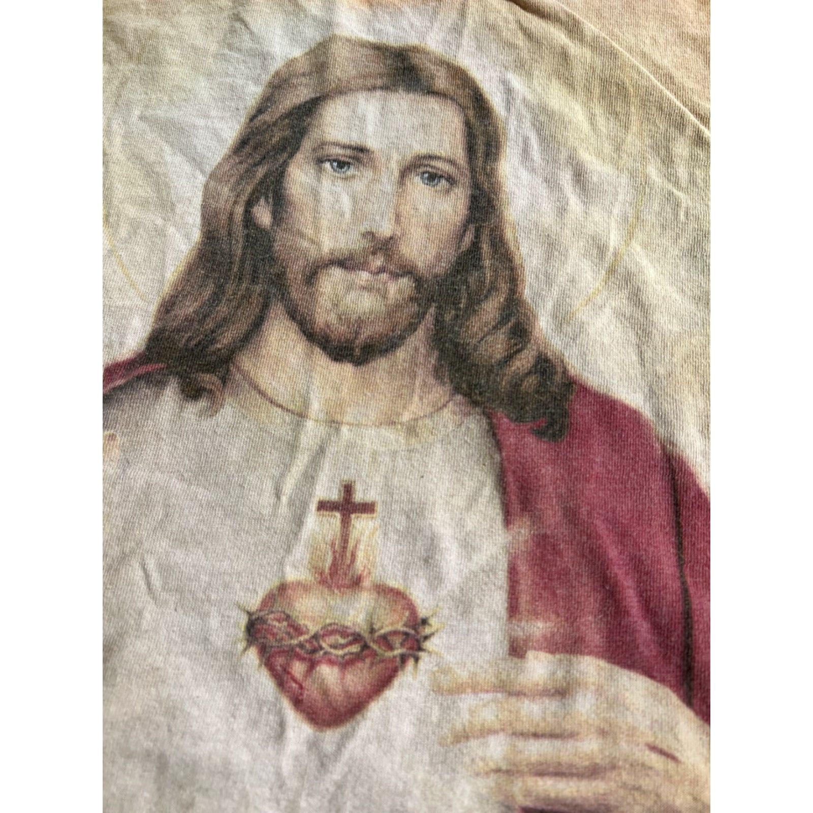 Delta VINTAGE Delta T-Shirt WOW - The Mountain - Joe Devito - Jesus - Sacred Heart - Tie Dye Shirt - XL Orange Unisex Adults Mens Womens? Size US XL / EU 56 / 4 - 6 Thumbnail