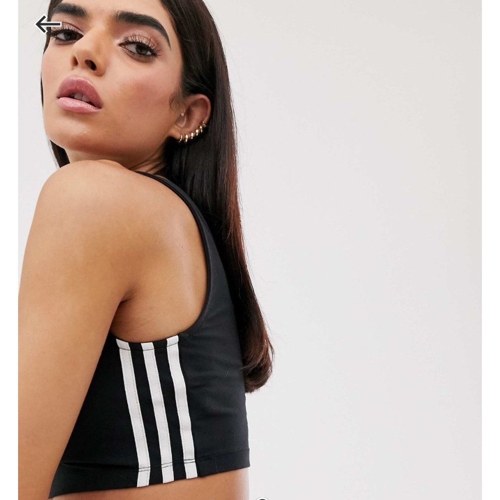 Adidas Adidas Womens Black Sports Bra With White Side Stripes Size Size S / US 4 / IT 40 - 5 Thumbnail
