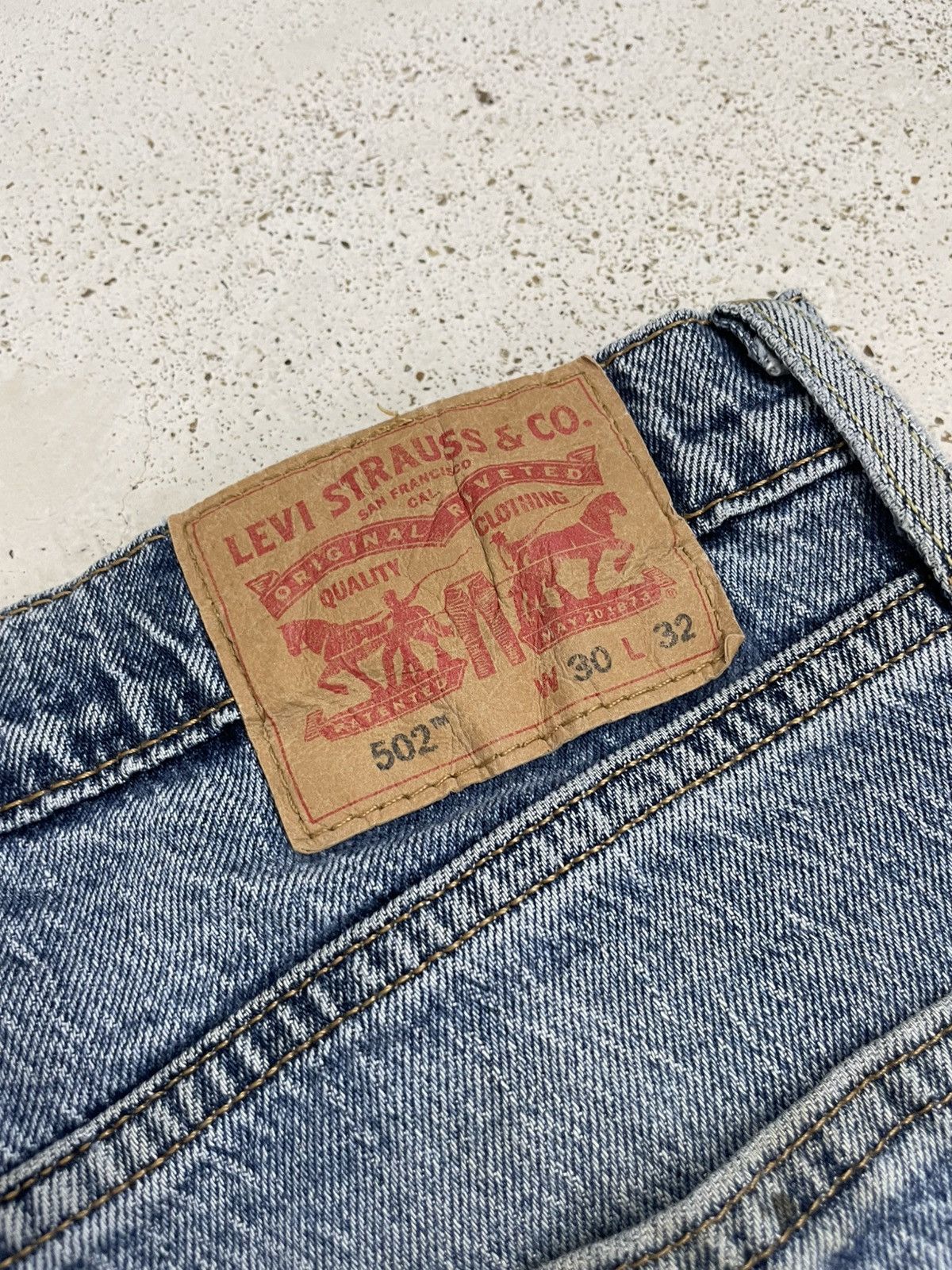 Levi's Levis 502 Y2K Distressed Mud Dirty Light Blue Wash Size US 30 / EU 46 - 13 Thumbnail