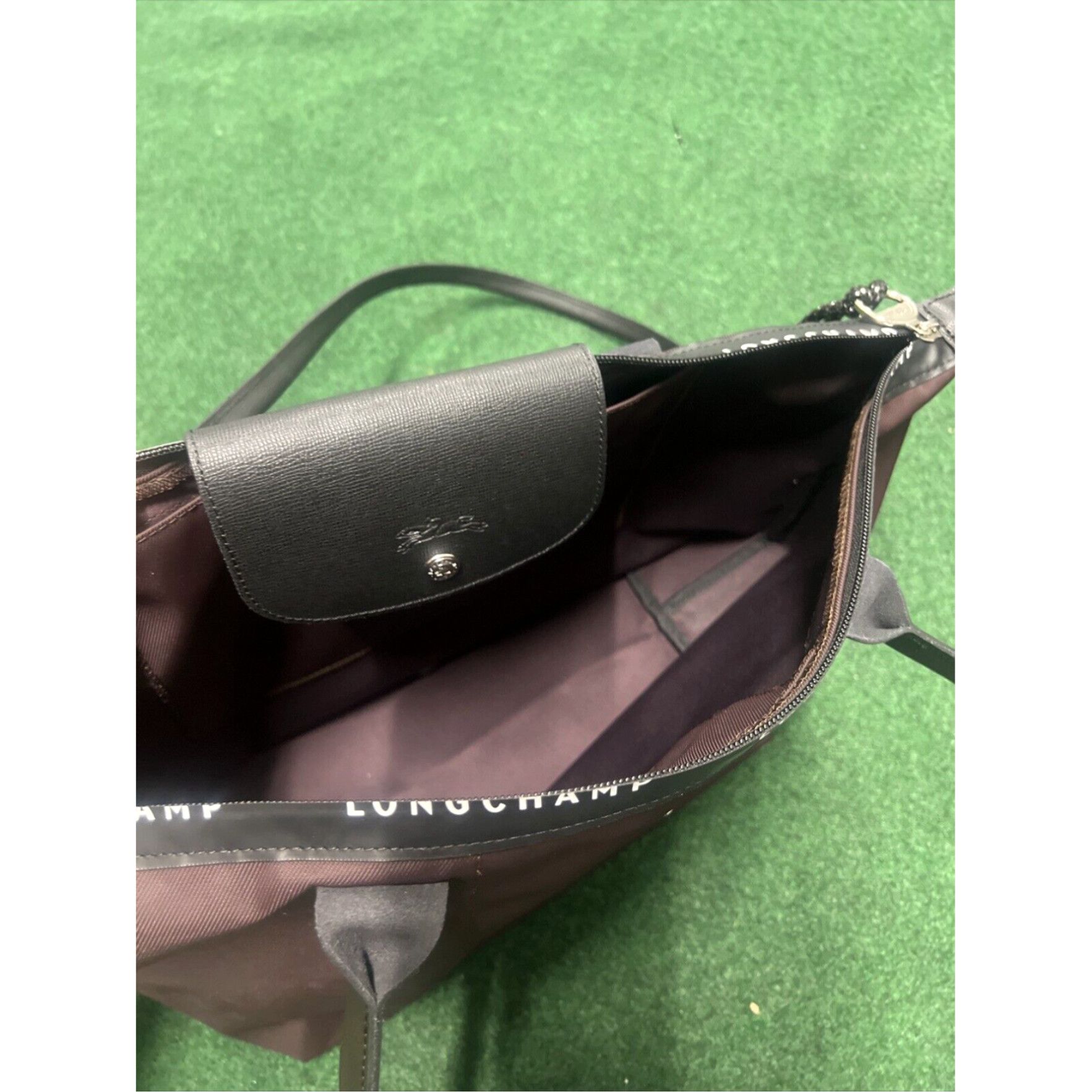 Longchamp Chocolat Brown Authentic Women's Large Leather Trimmed Canvas Tote Bag By Longchamp Le Pliage Energy Collection Size ONE SIZE - 7 Thumbnail