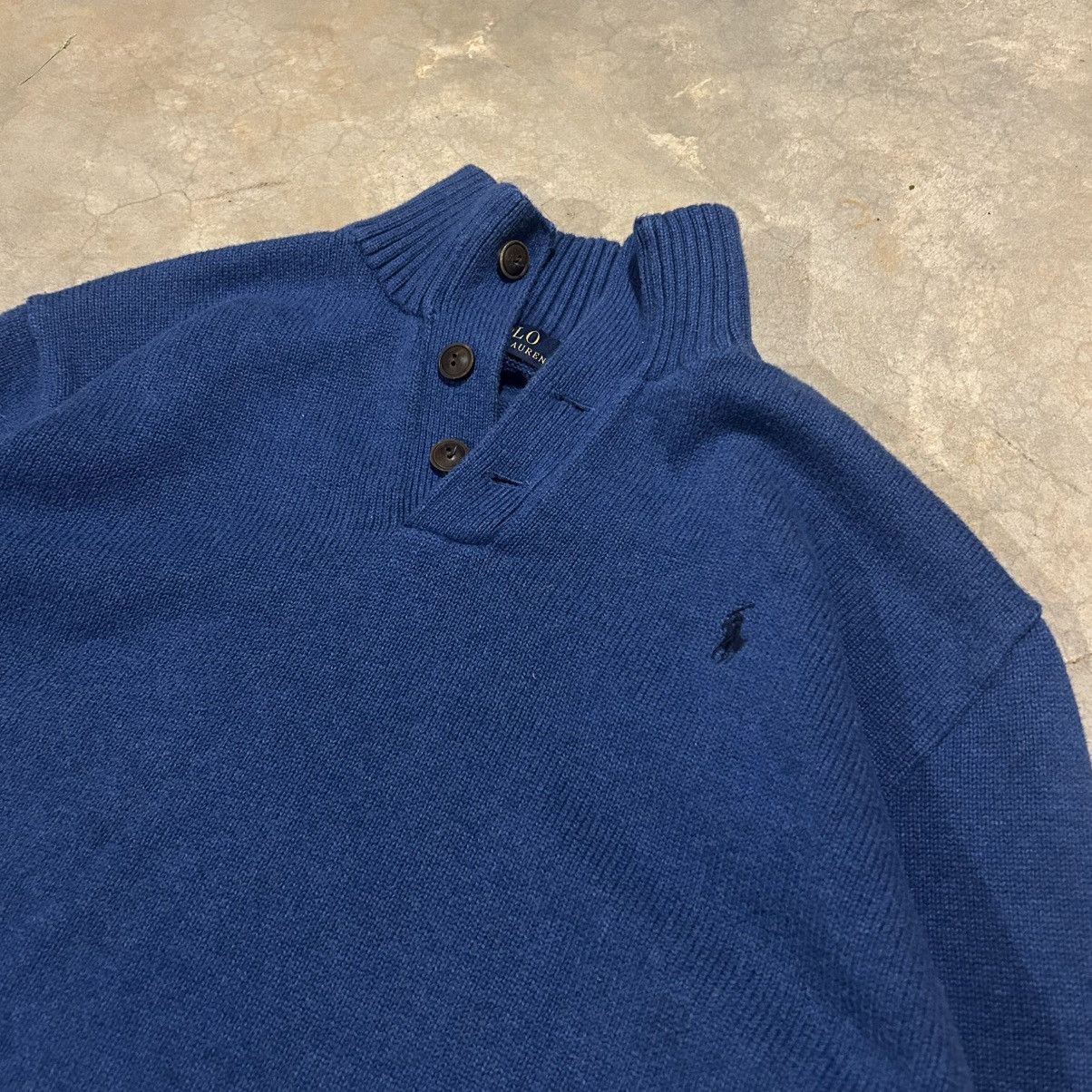 Polo Ralph Lauren Vintage Polo Ralph Lauren 3 Button High Neck Knit Sweater Size US XXL / EU 58 / 5 - 3 Thumbnail