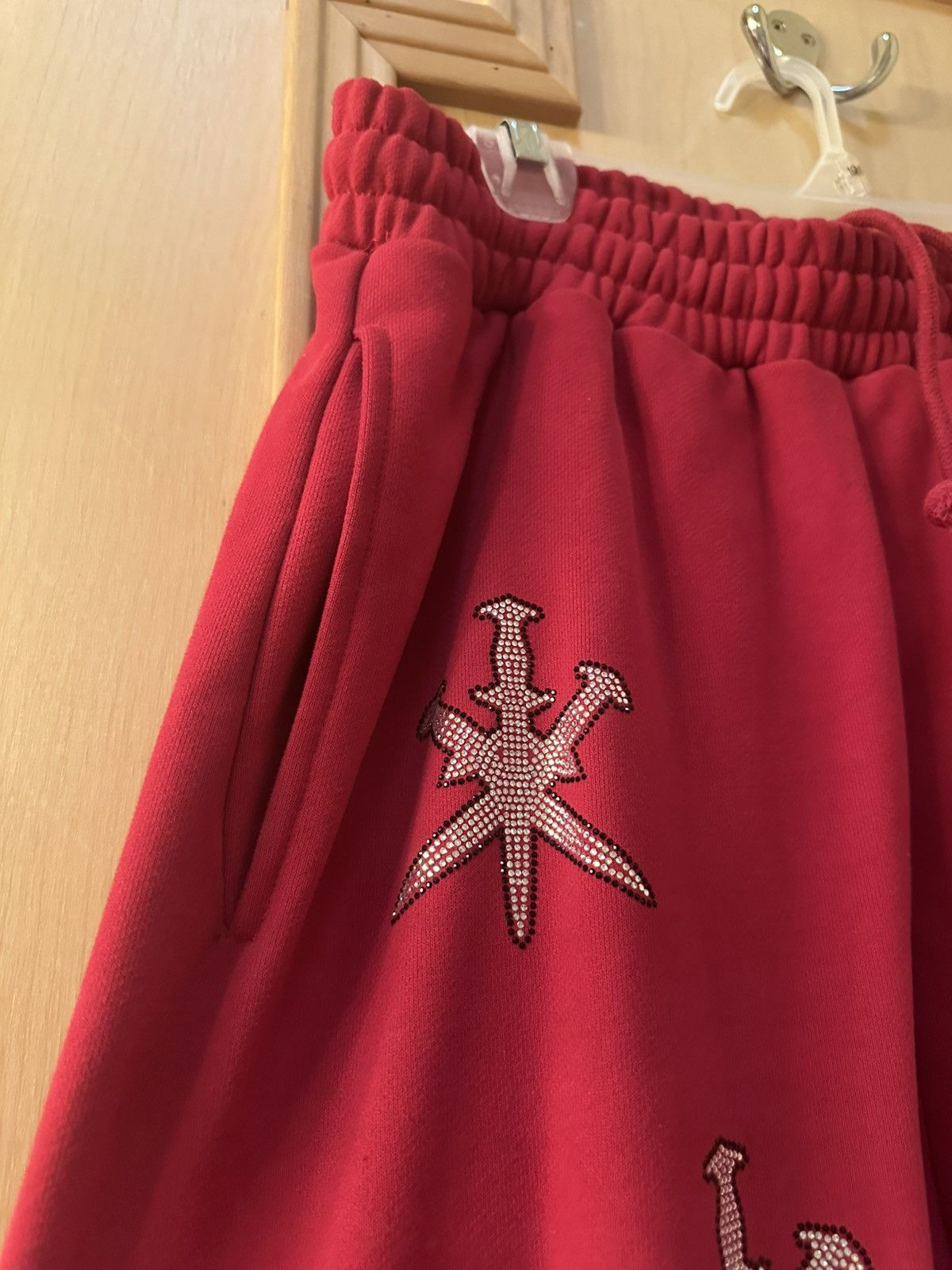 Unknown London Unknown London Red Dagger Rhinestone Sweatpants Size US 32 / EU 48 - 8 Thumbnail