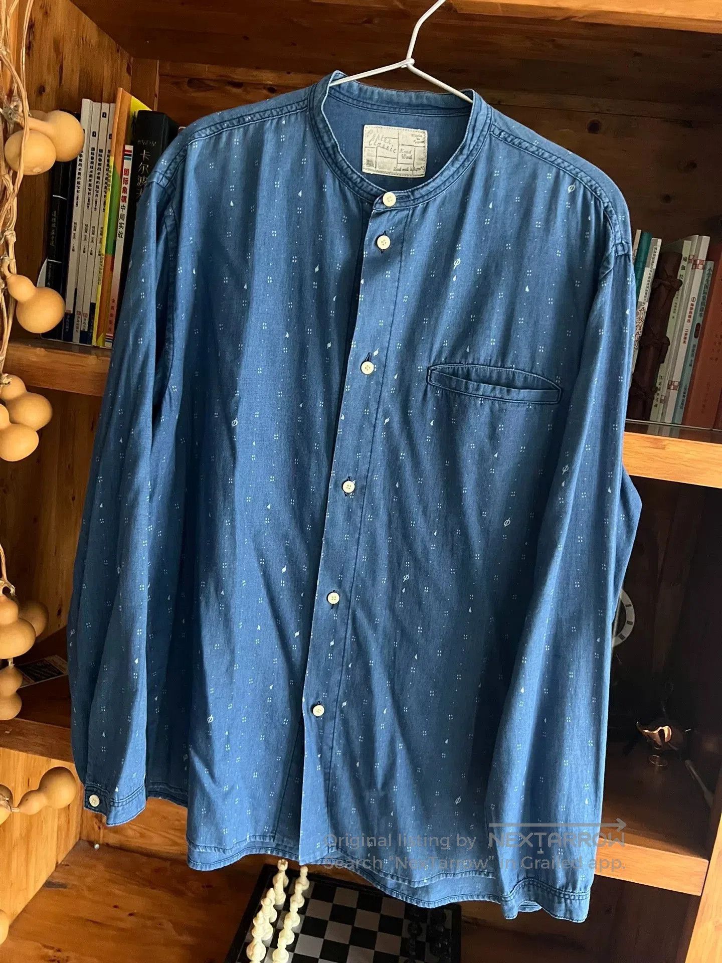Porter Classic Stylish Blue Dyed Casual Shirt. Size US M / EU 48-50 / 2 - 3 Thumbnail