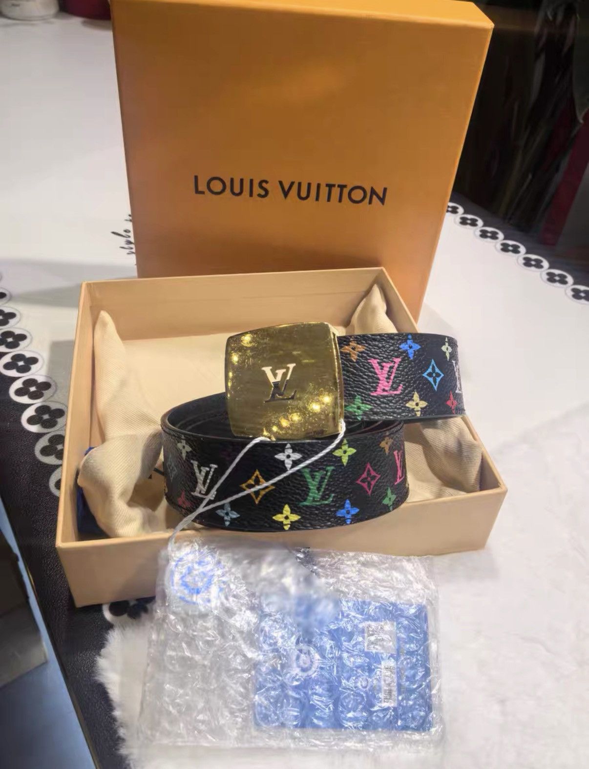 Louis Vuitton Louis Vuitton black monogram multicolour belt J38 Size ONE SIZE - 1 Thumbnail