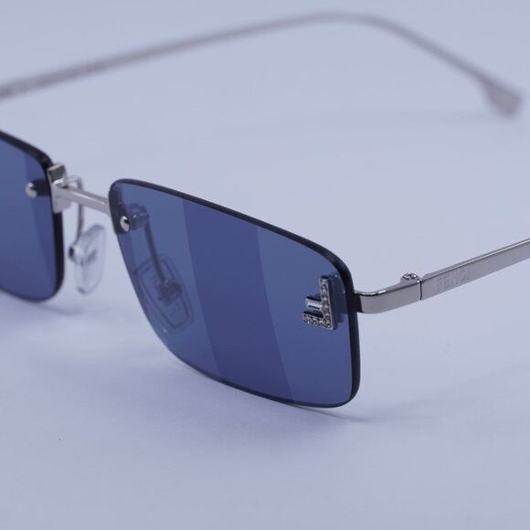 Fendi Fendi FE4172US 16X Sunglasses Shiny Palladium Rectangle Size ONE SIZE - 8 Thumbnail