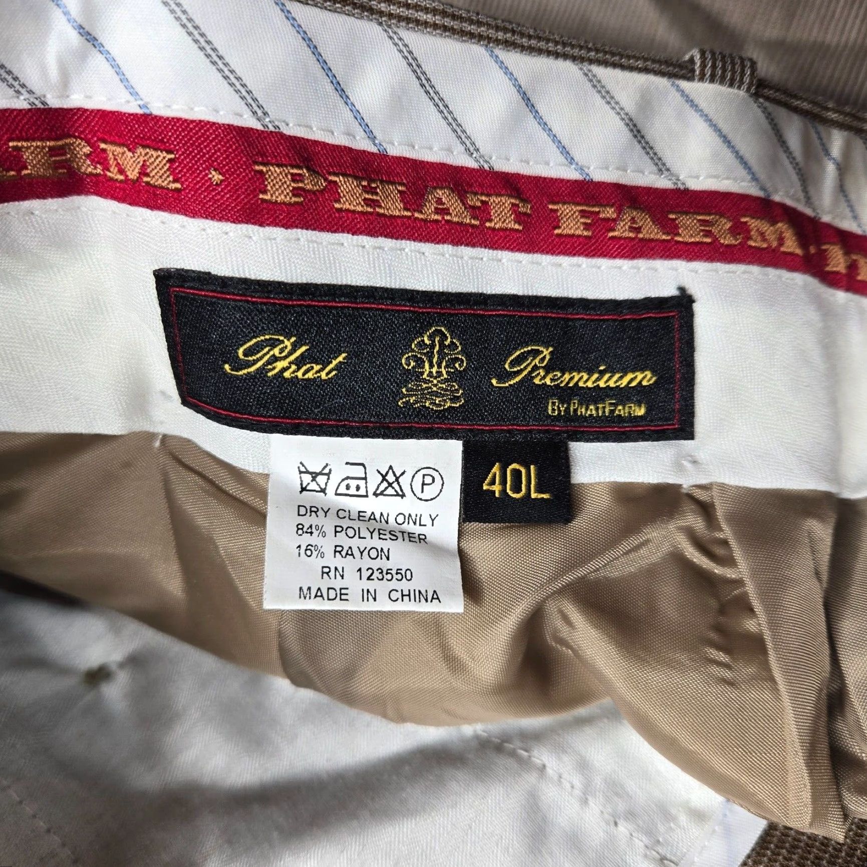 Phat Farm Phat Farm Pants Dress Pants Men 40x30 Brown Polyester Rayon Knit Pleated Regular Straight Vintage No Size US 40 / EU 56 - 3 Thumbnail