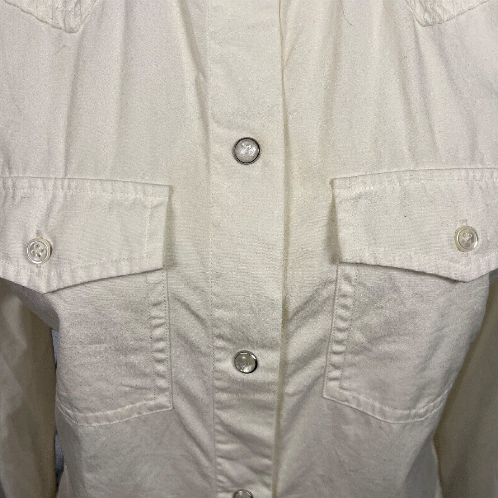 Gap Vintage GAP Pintuck Western Pearl Snap Shirt-White Y2K-Med Size M / US 6-8 / IT 42-44 - 8 Thumbnail