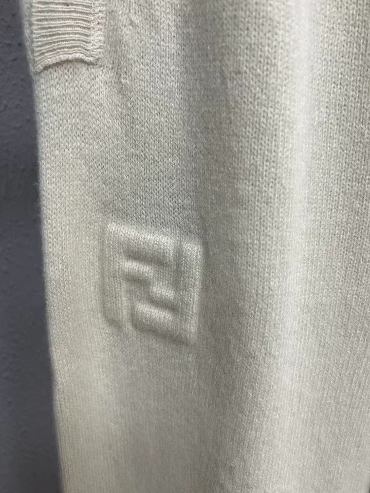 Fendi Fendi Cream Logo Cashmere Sweatpants Size US 38 / EU 54 - 3 Thumbnail