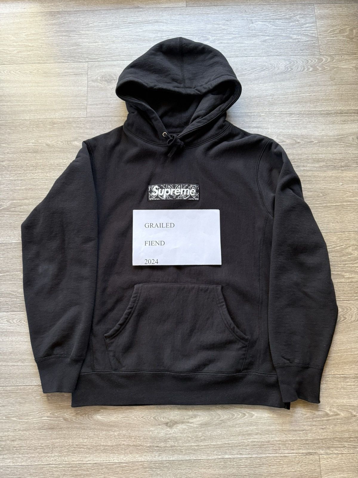 Supreme Supreme Black Bandana Box Logo Hoodie | Grailed
