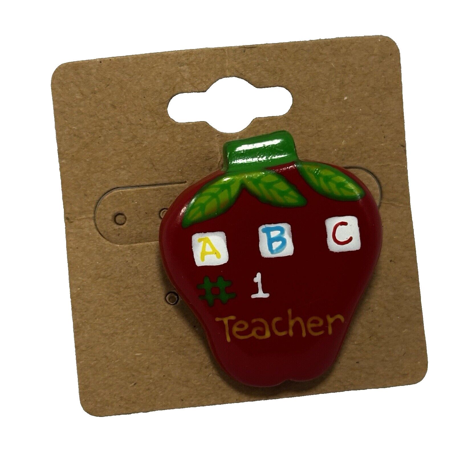 Other ABC #1 Apple Teacher Brooch Pin Painted Appreciation Gift Size ONE SIZE - 7 Thumbnail