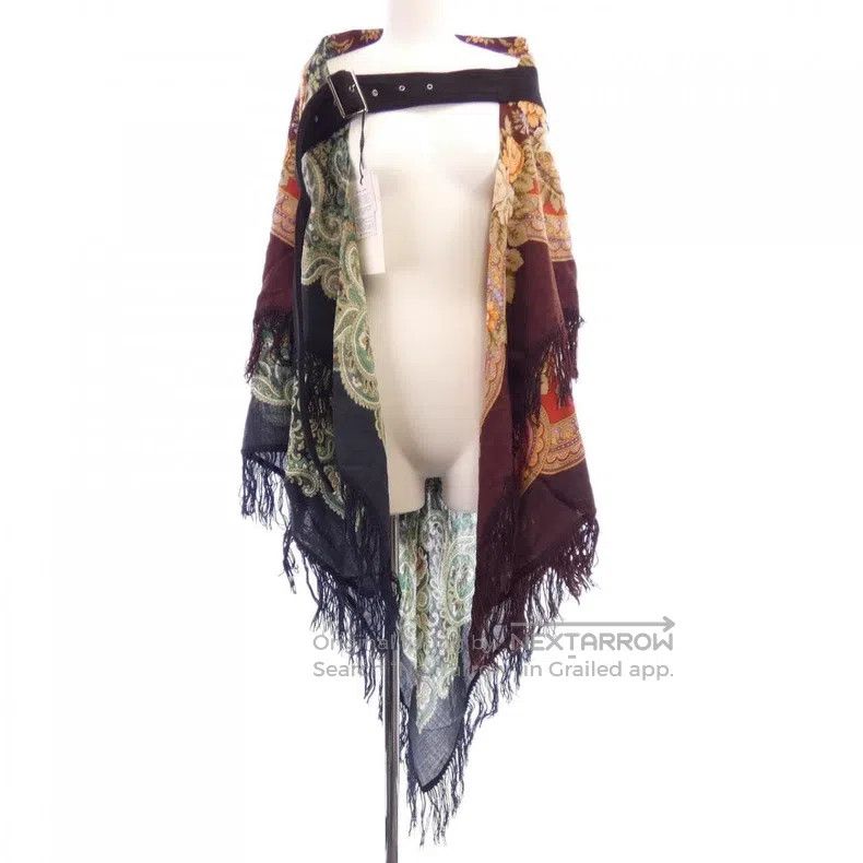 Yohji Yamamoto Yohji Yamamoto Wool printed fringe shawl Size ONE SIZE - 2 Thumbnail