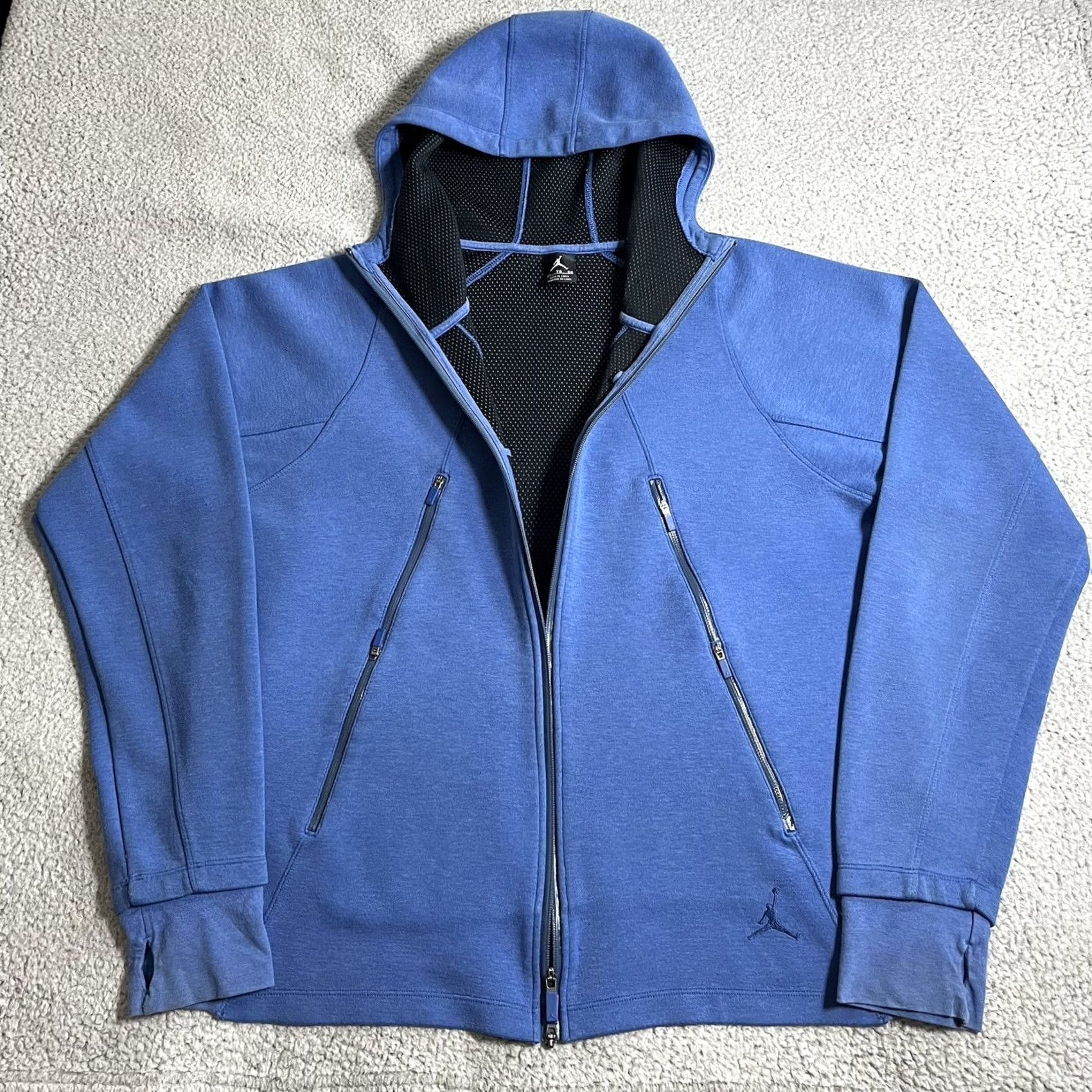 Jordan Brand Jordan Hoodie Mens XL Blue Full Zip Fleece Jumpman Sweatshirt Nike Air Size US XL / EU 56 / 4 - 4 Thumbnail