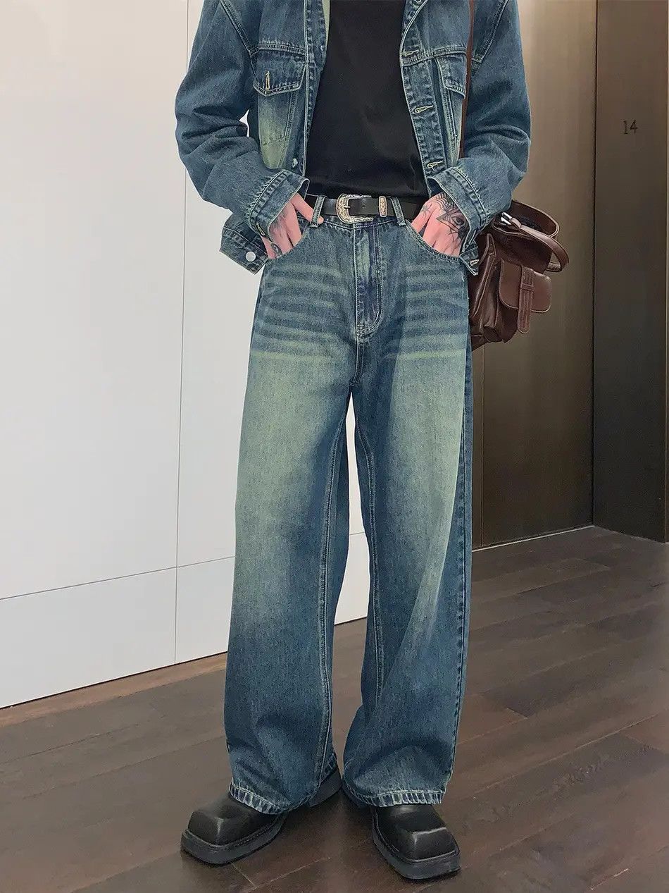Japanese Brand × Jean Retro straight leg wide leg high street jeans Size US 32 / EU 48 - 1 Thumbnail