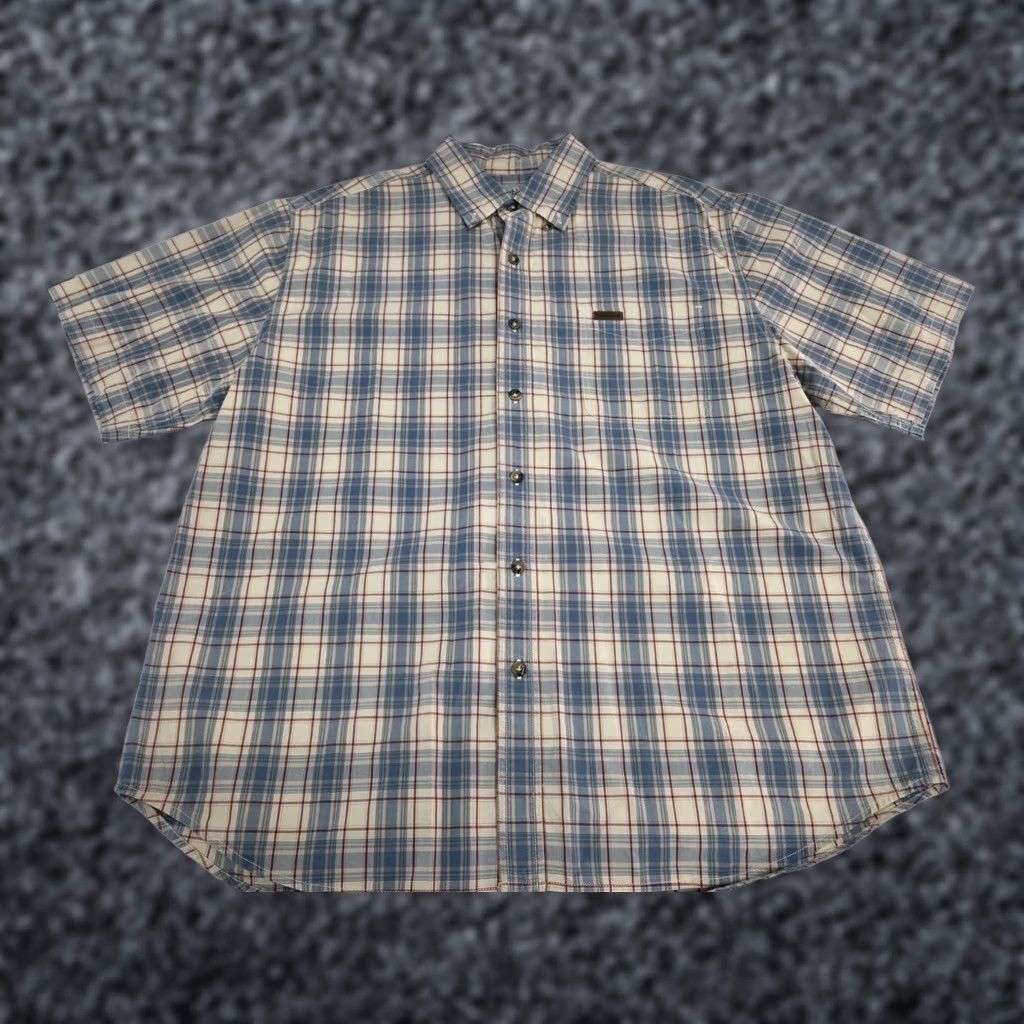 Carhartt Carhartt Mens Short Sleeve Button Up Plaid Multicolored Shirt Logo XL Curtains? Size US XL / EU 56 / 4 - 1 Thumbnail