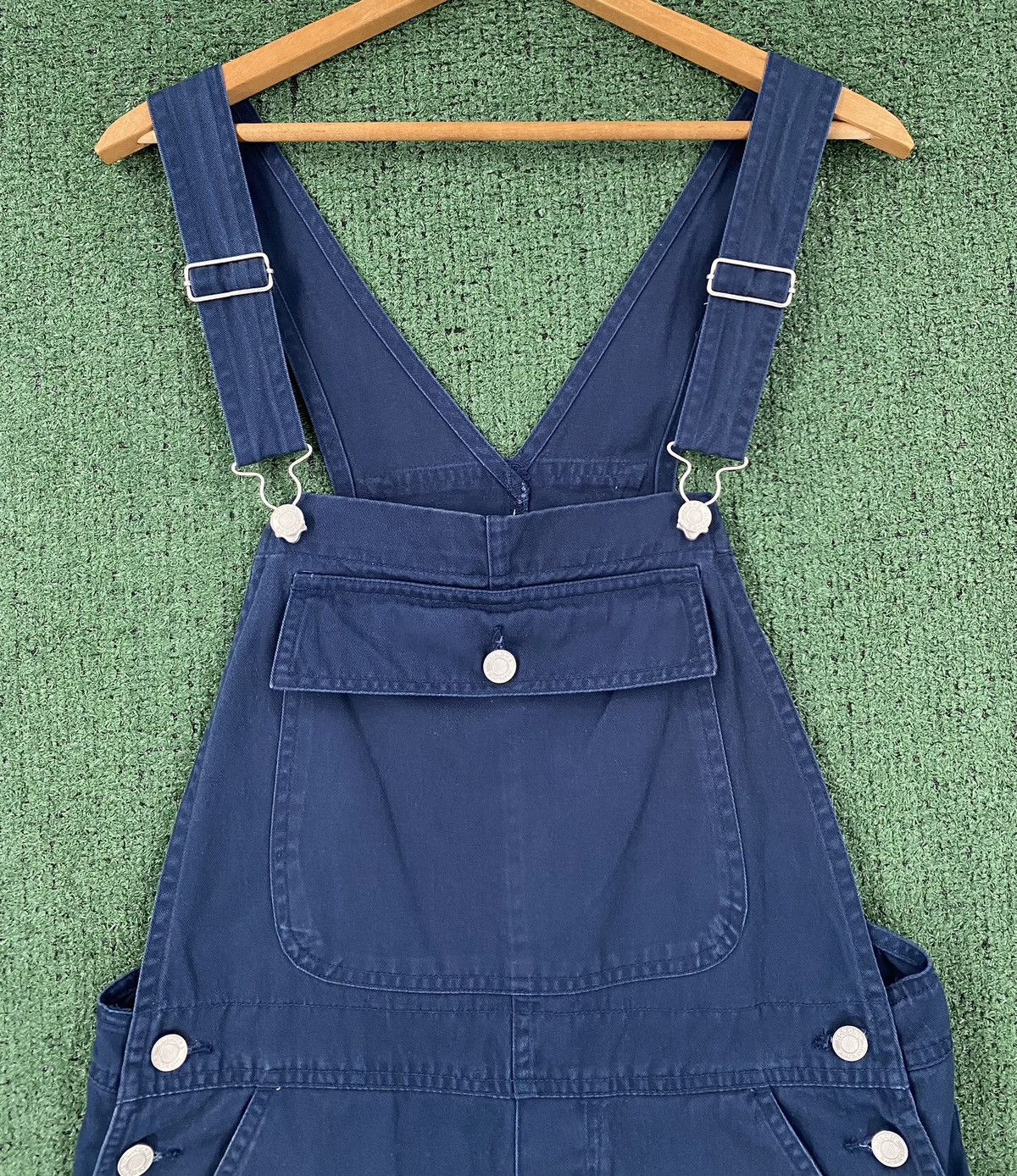 Other Vintage Y2K Honors Navy Cotton Carpenter Shortalls Small Size 31" - 2 Thumbnail