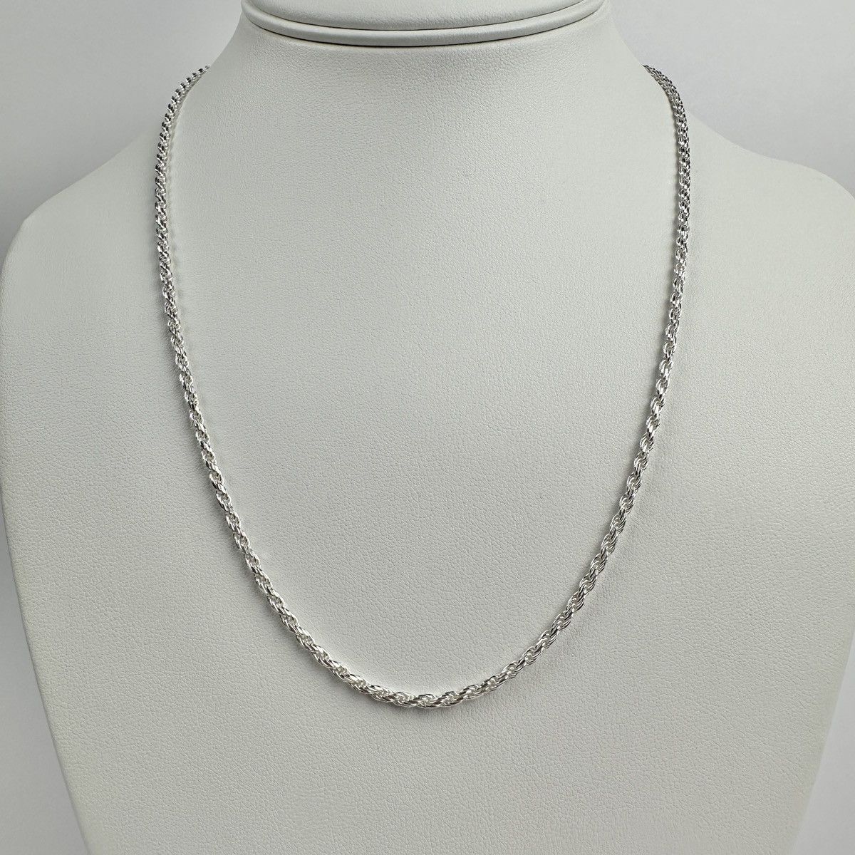 Jewelry Silver Chain Solid .925 Silver Rope Chain 2.5mm 20 Inches Size ONE SIZE - 1 Thumbnail