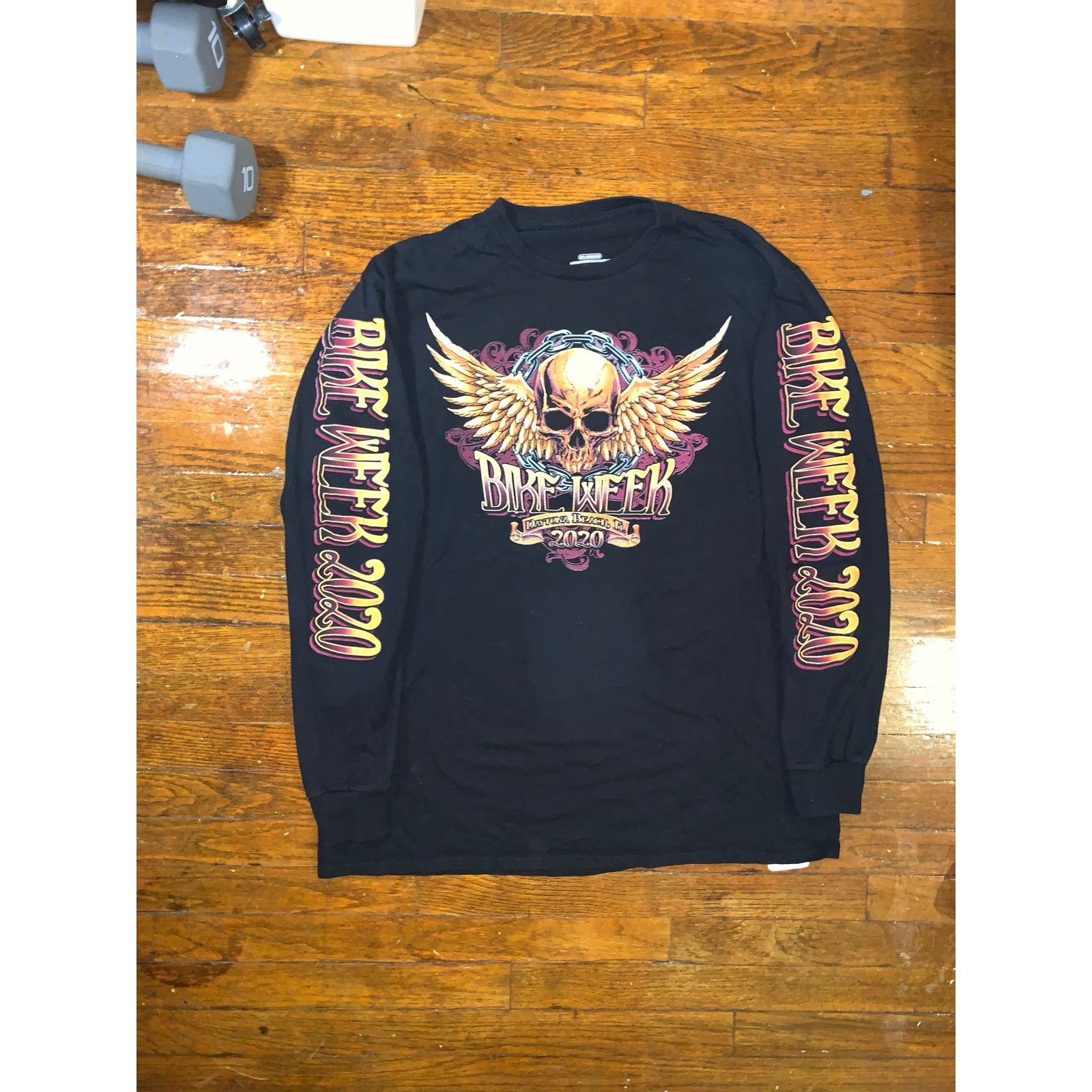Harley Davidson × Other Bike Week 2020 Long Sleeve T Shirt 2XL Black Skull Biker Size US XXL / EU 58 / 5 - 1 Thumbnail