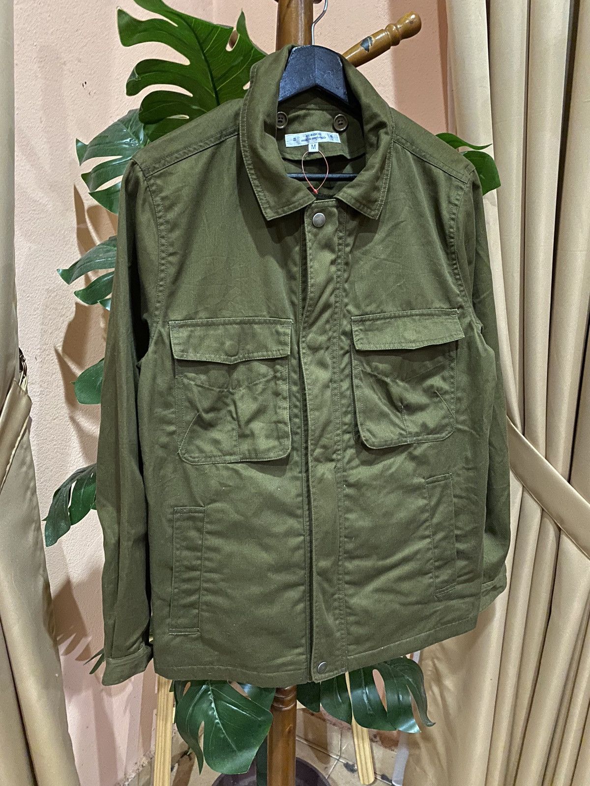 Japanese Brand Corisco Olive Green Military-Style Utility Jacket Workwear Size US S / EU 44-46 / 1 - 3 Thumbnail