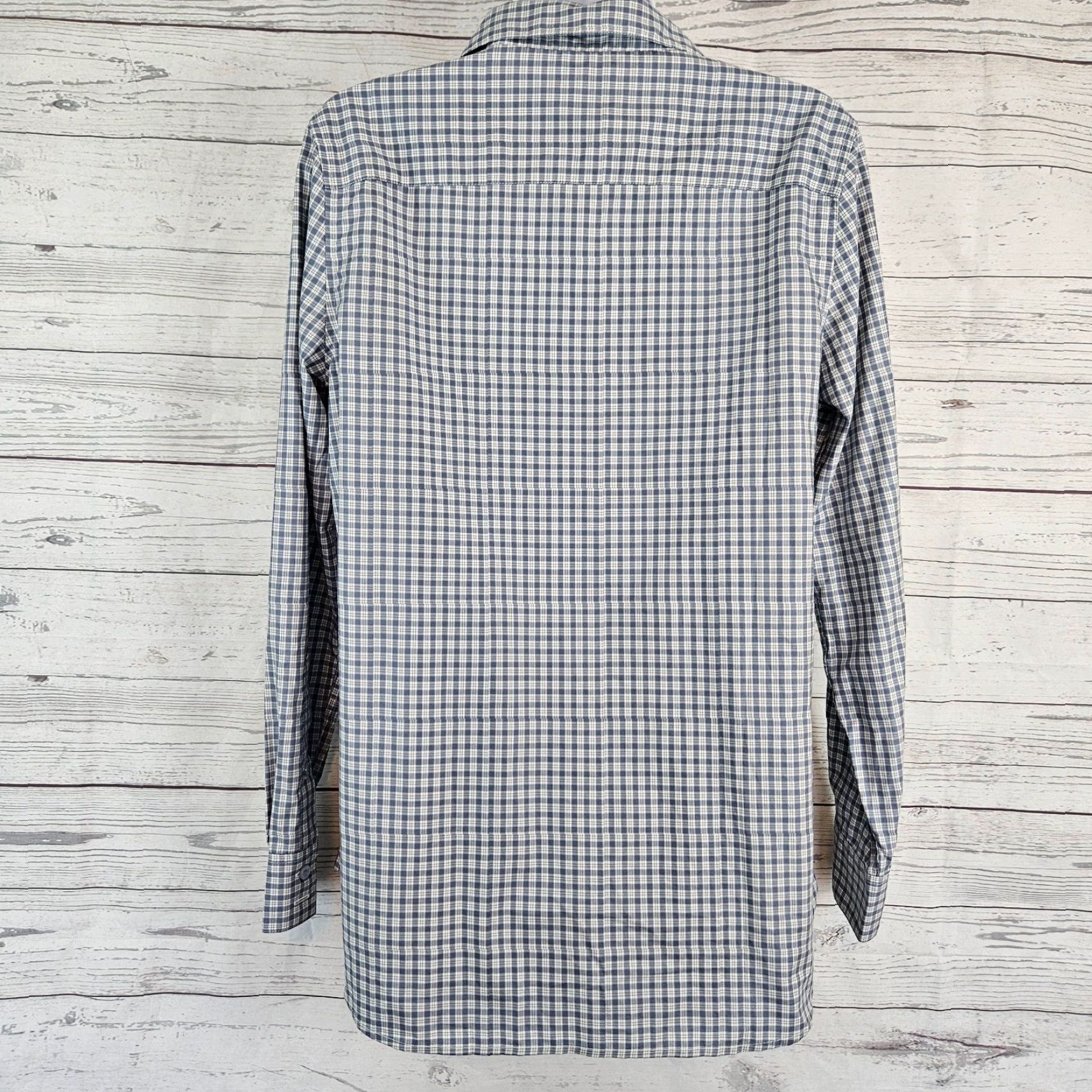 Vintage Garnet Hill Womens Button Up Top Sz 8 Blue Plaid Long Sleeve Shirt Womens Regular Size 8 Blue Plaid Button-Up Top Size M / US 6-8 / IT 42-44 - 3 Thumbnail