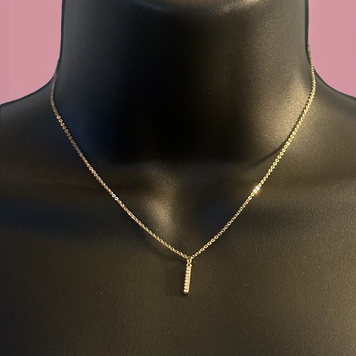 Other Gold tone paved bar pendant necklace Size ONE SIZE - 1 Thumbnail