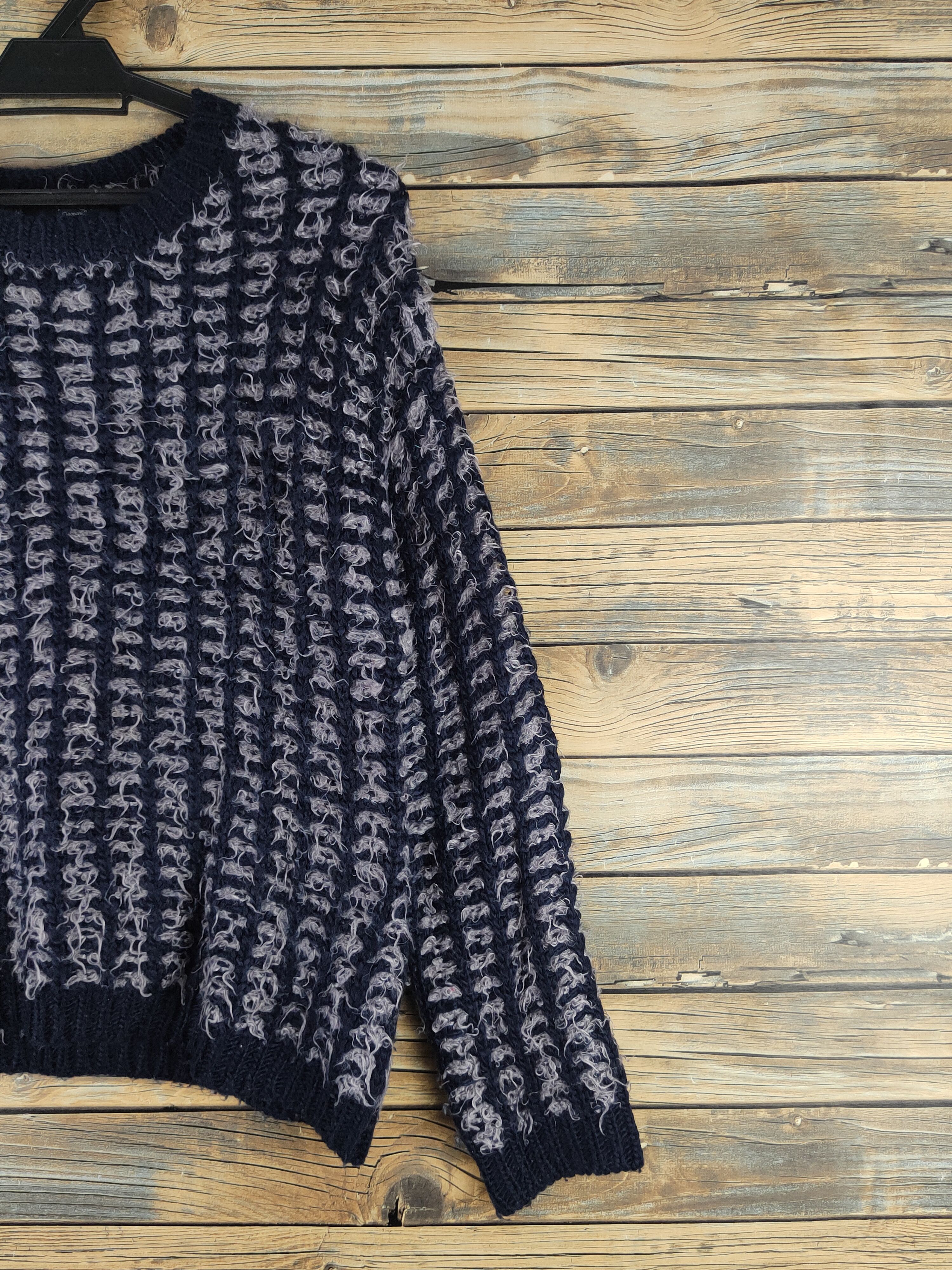 Ciaopanic DL Ciaopanic Navy Fur Mohair Knitwear #46-519 Size M / US 6-8 / IT 42-44 - 5 Thumbnail