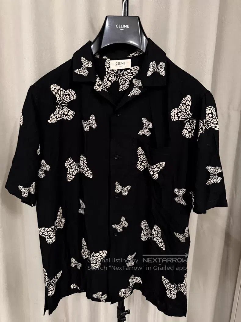 Celine Celine Size 37 Butterfly Printed Short Sleeve Shirt i Size US M / EU 48-50 / 2 - 1 Thumbnail